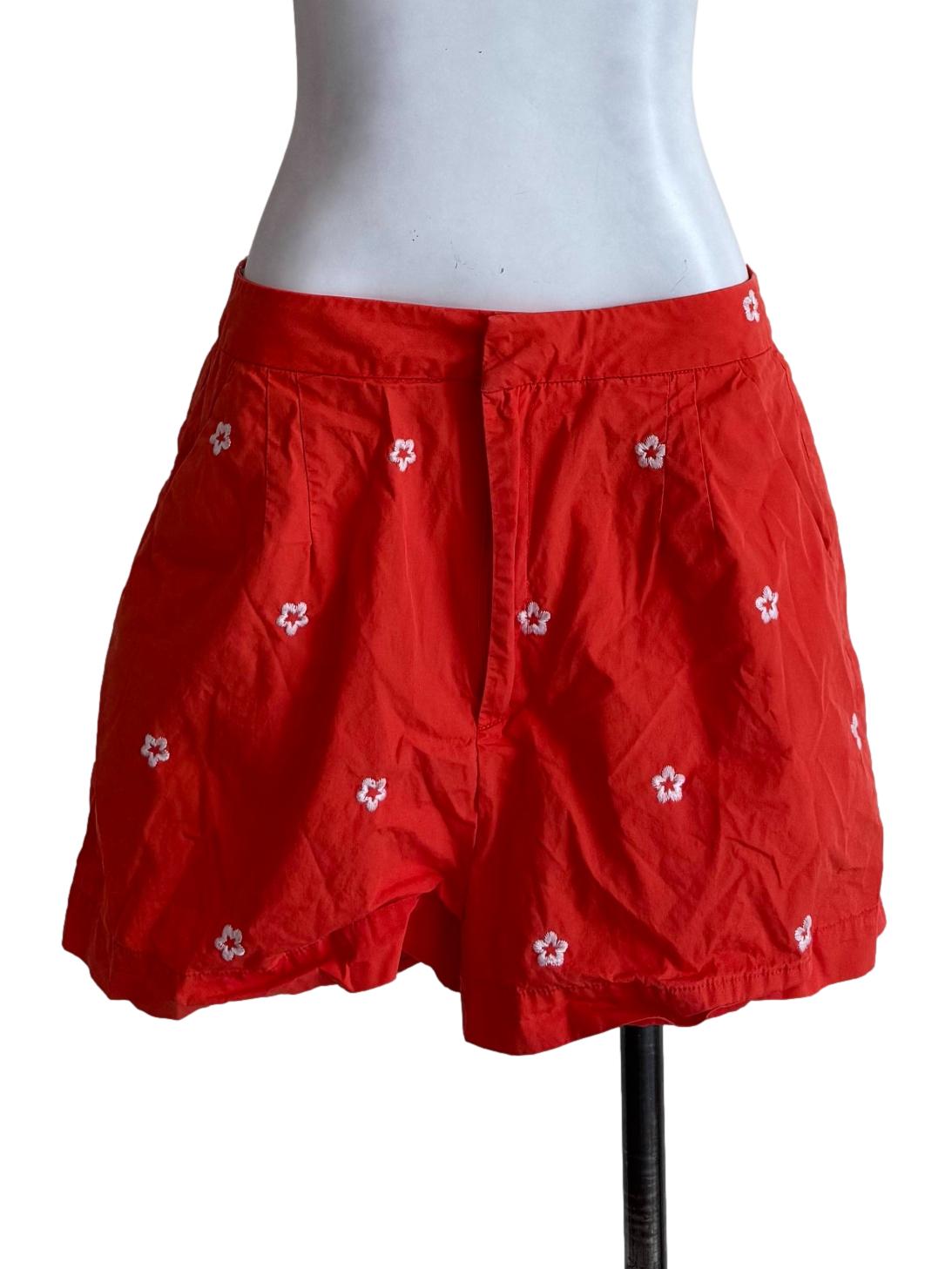 Burned Orange Embroidery Short Pants