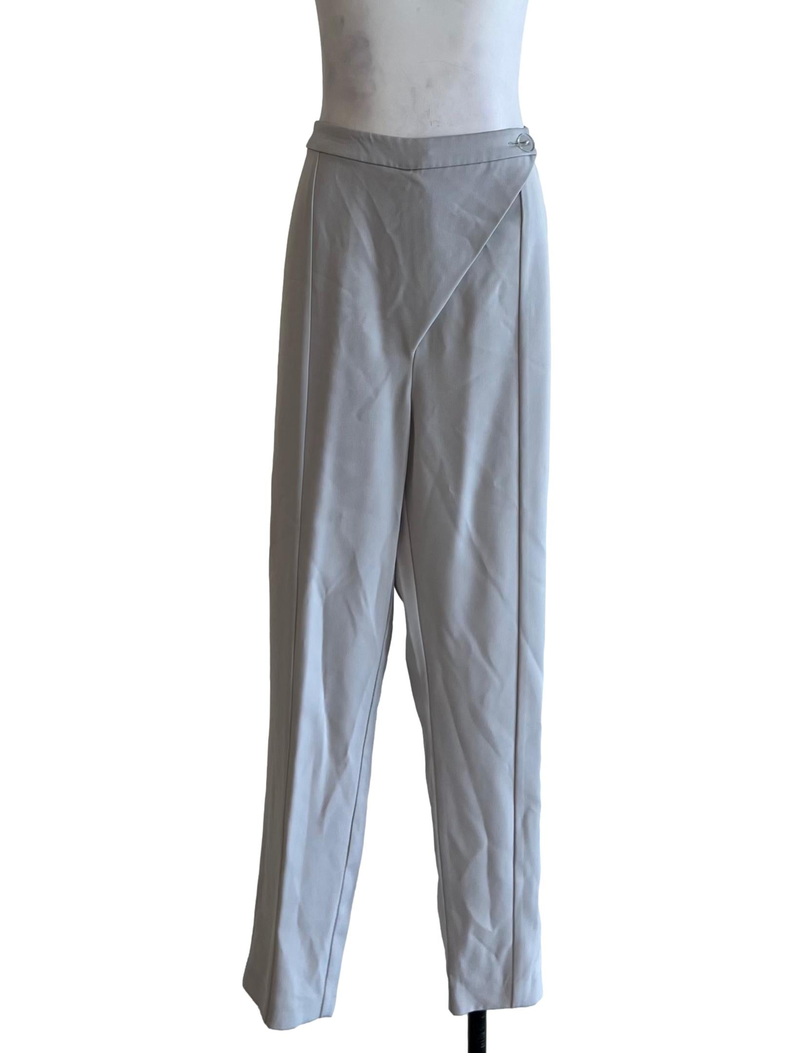 Cloud Grey High-Waisted Formal Pants