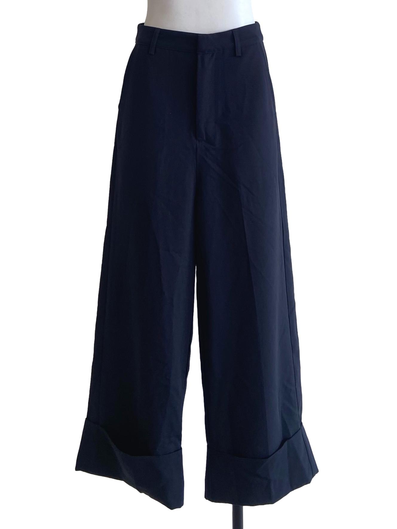Navy Blue Herringbone Formal Pants