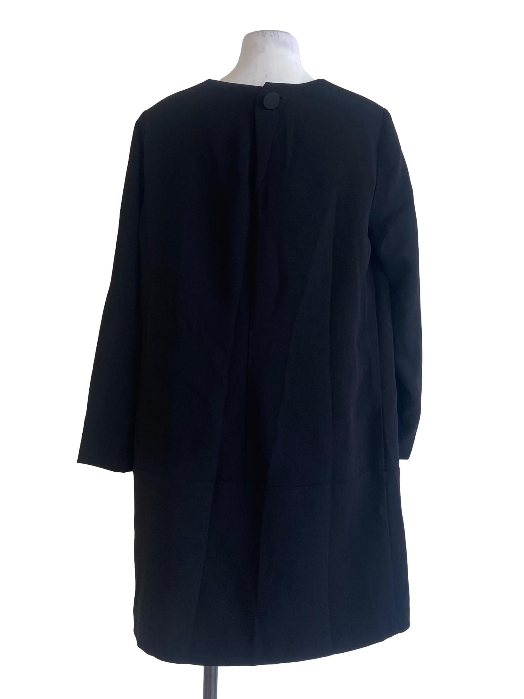 Black Twill Shift Dress