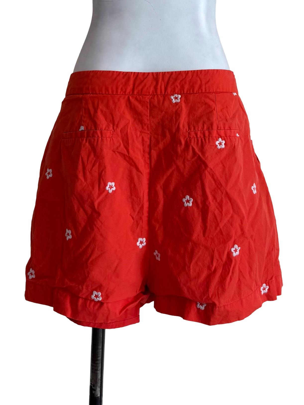 Burned Orange Embroidery Short Pants
