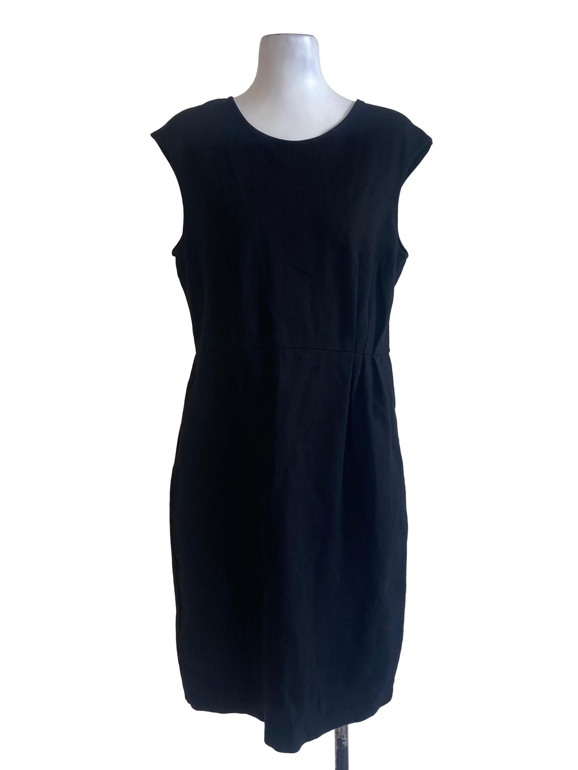 Black Sleeveless Twill Dress