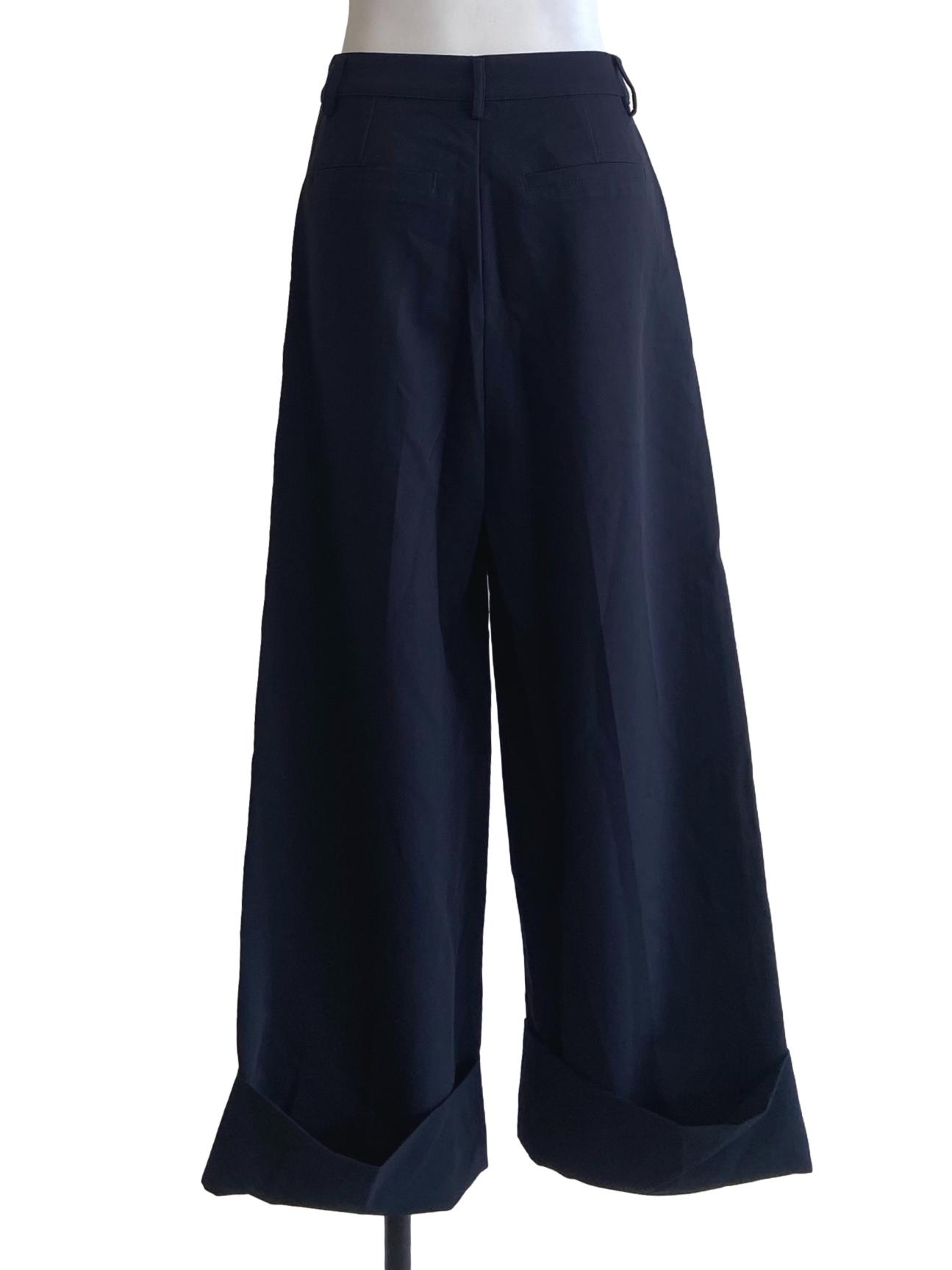 Navy Blue Herringbone Formal Pants