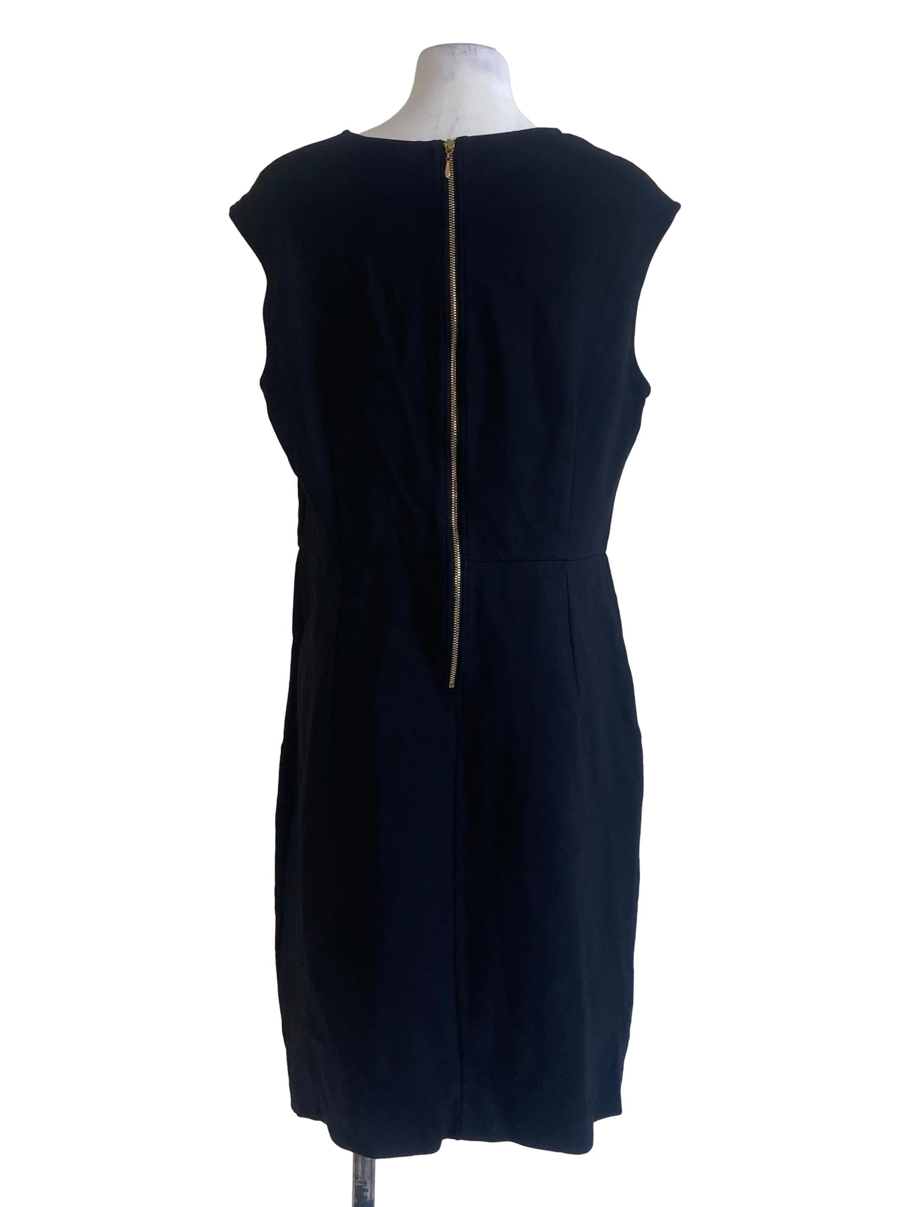 Black Sleeveless Twill Dress
