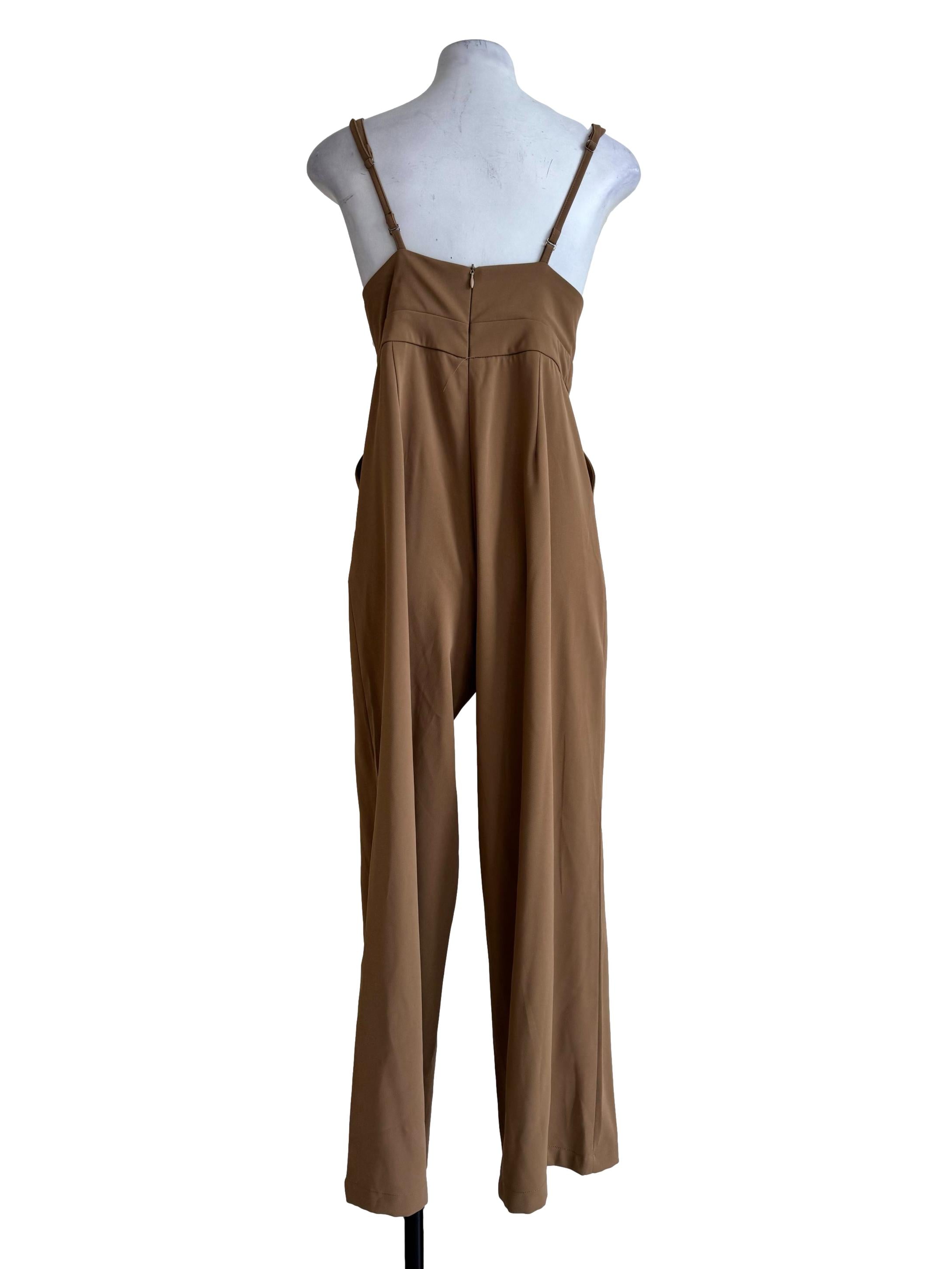 Burned Toast Spaghetti Strap Jumpsuit