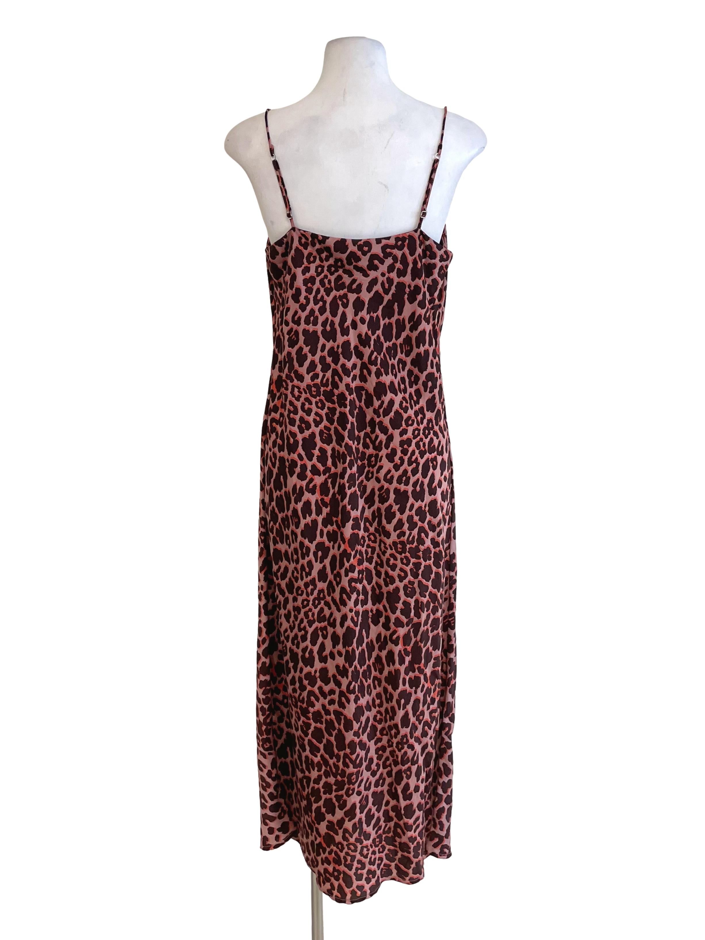 Cantaloupe Leopard Draped Cami Dress