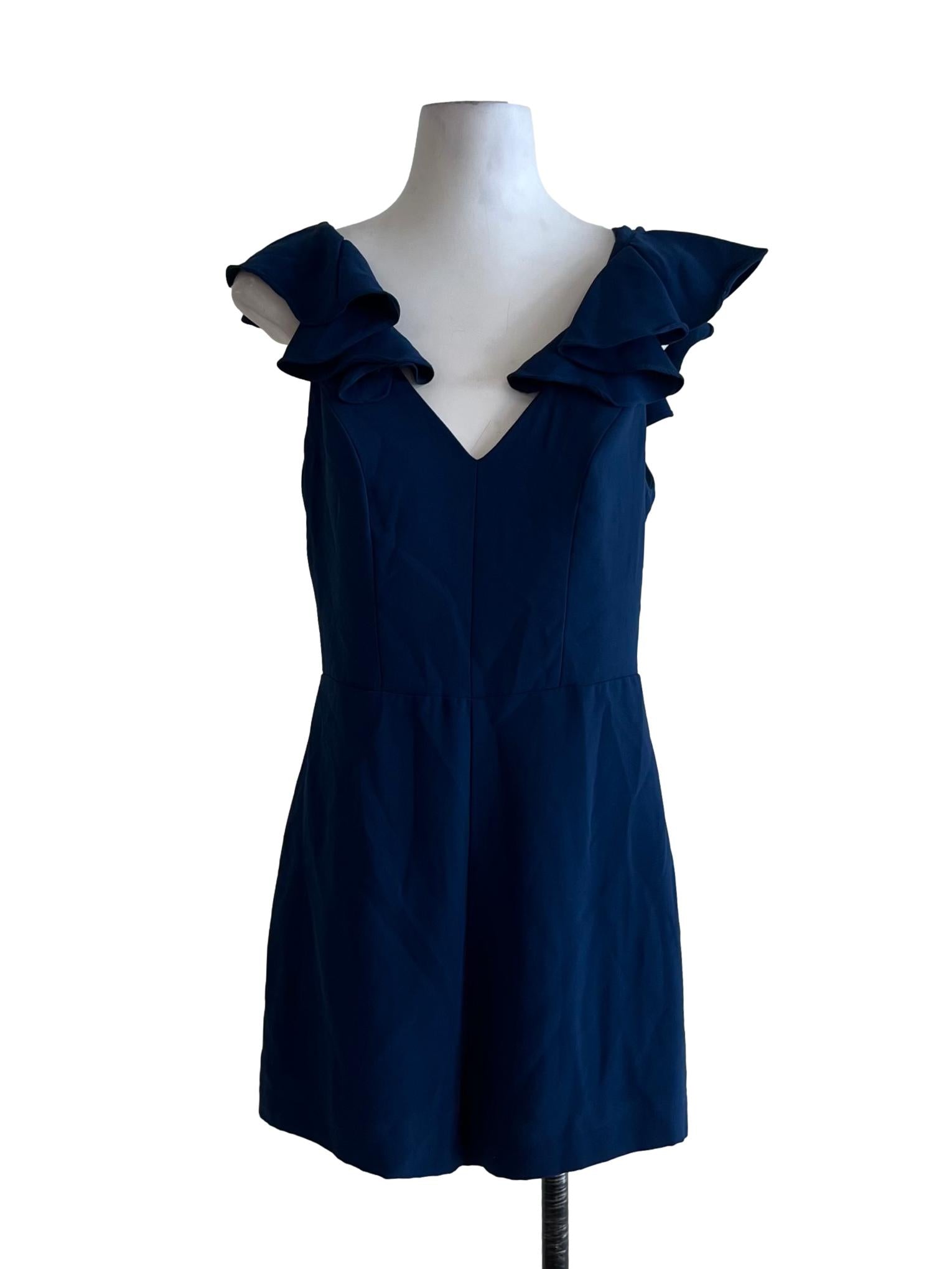 Navy Blue V-Neckline Romper