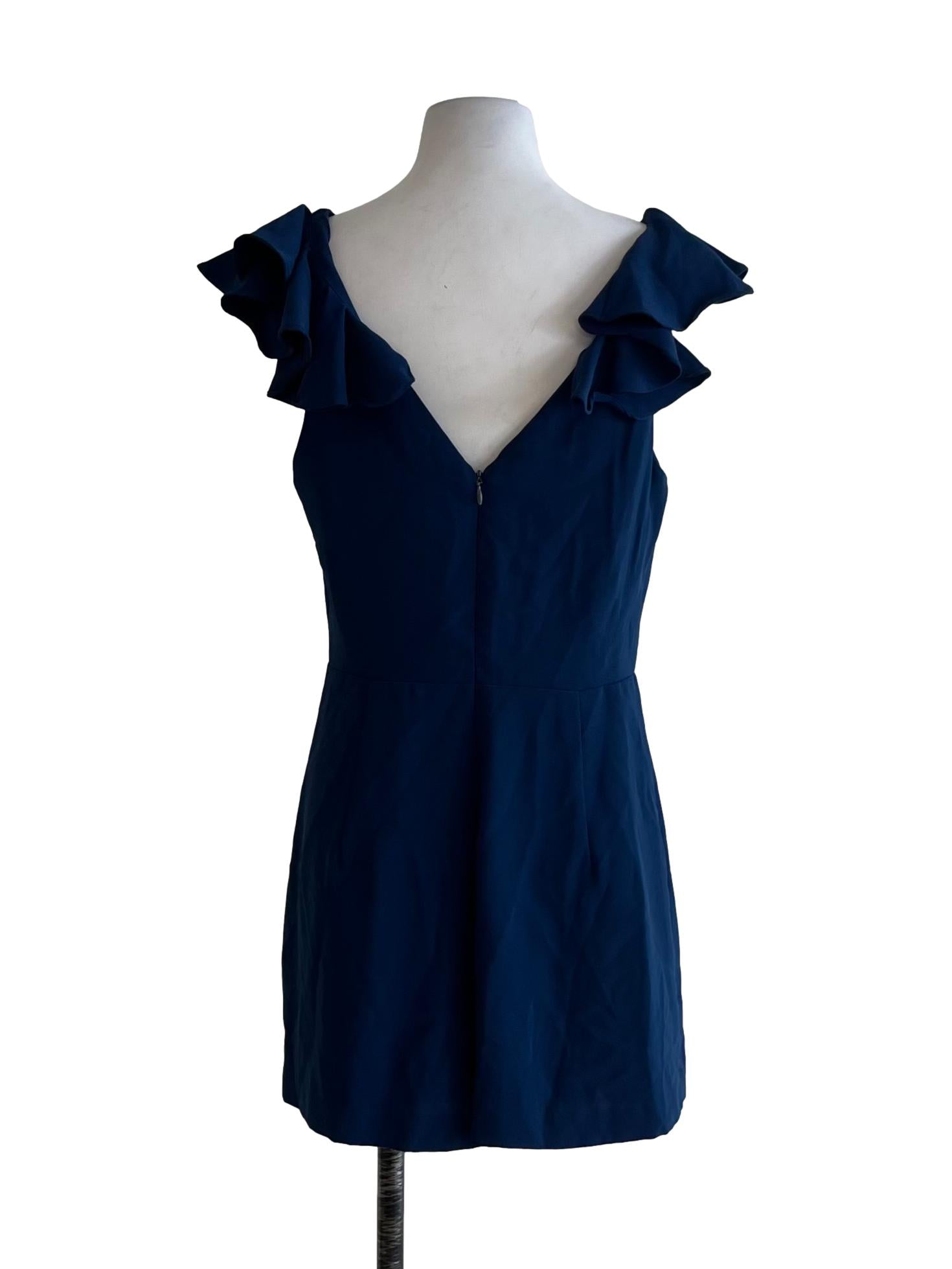 Navy Blue V-Neckline Romper