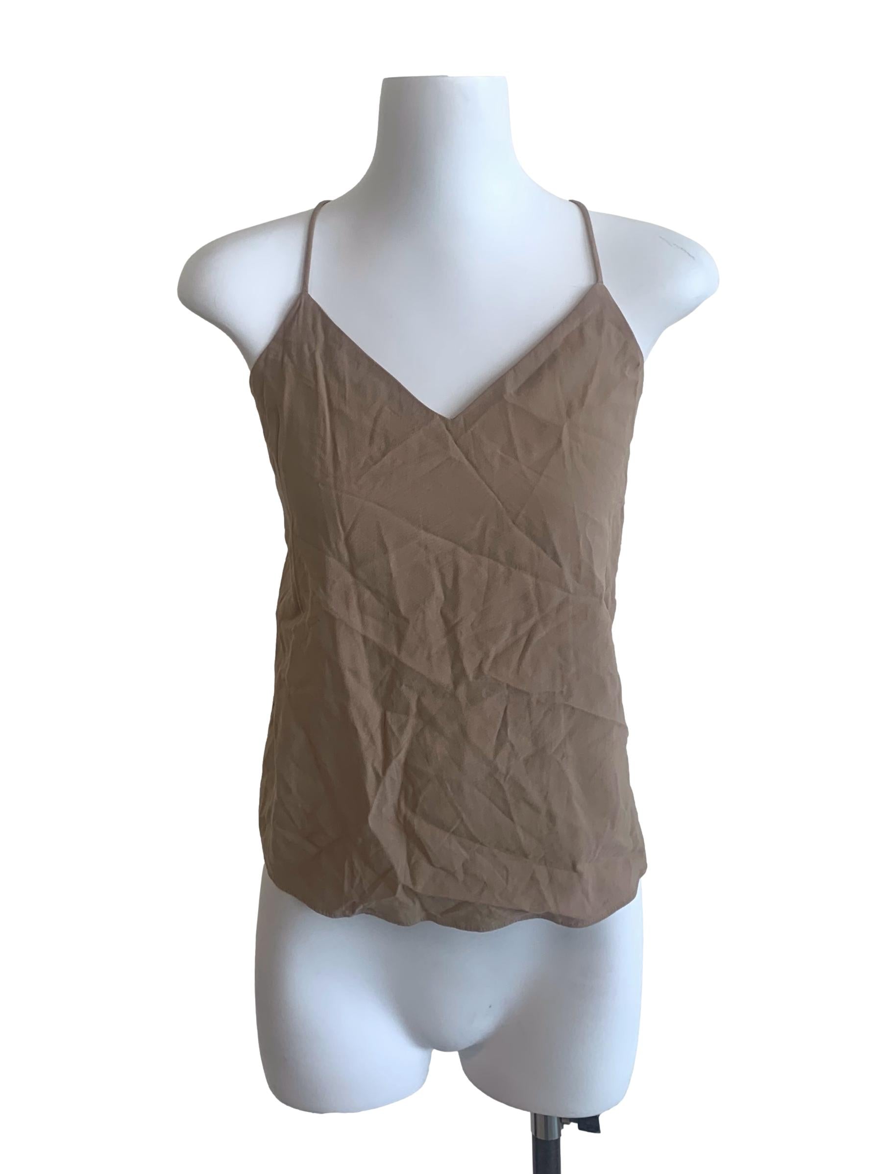 Hazelnut Brown V Neck Top