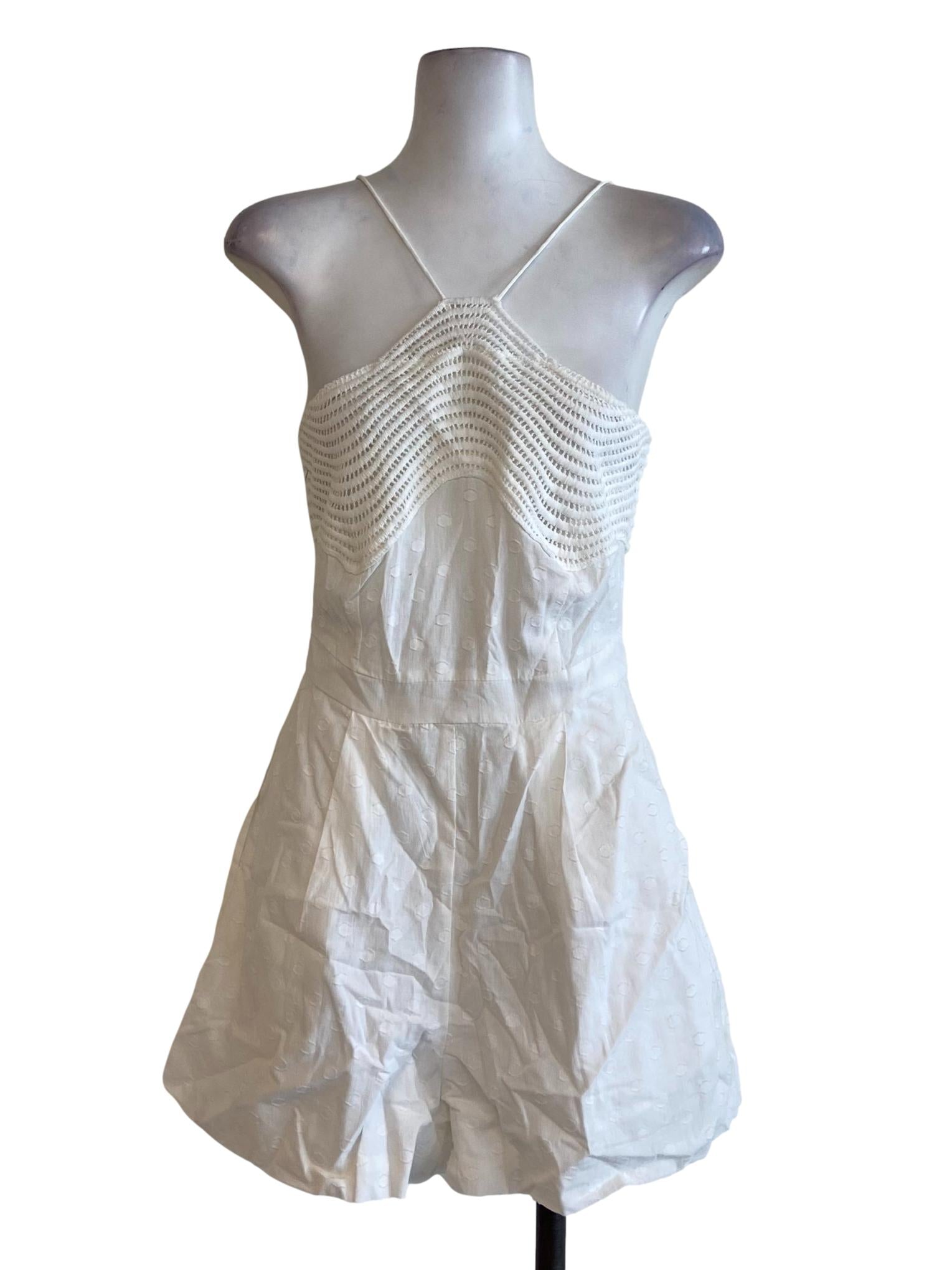White Halter Neck Rompers