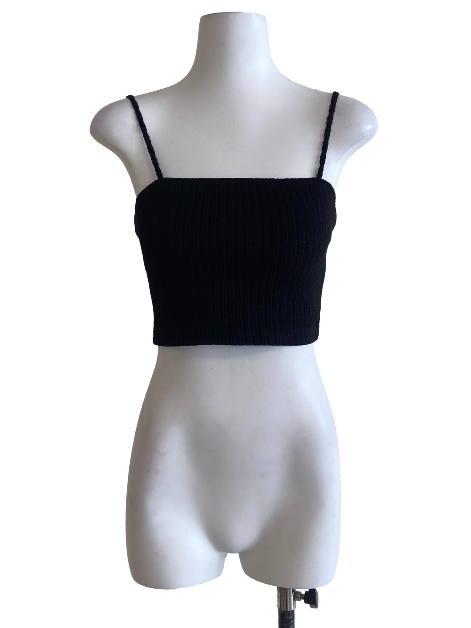 Black Sleeveless Crop Top