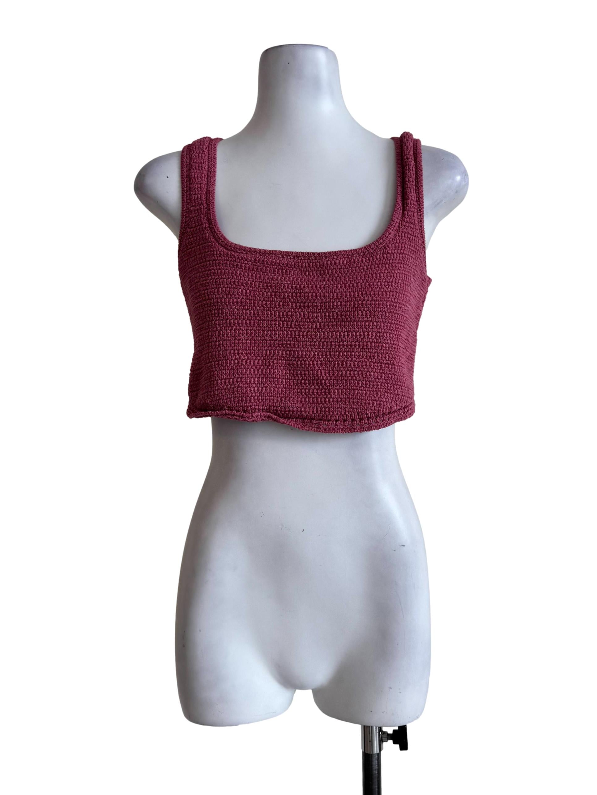 Raspberry Knitted Sleeveless Top