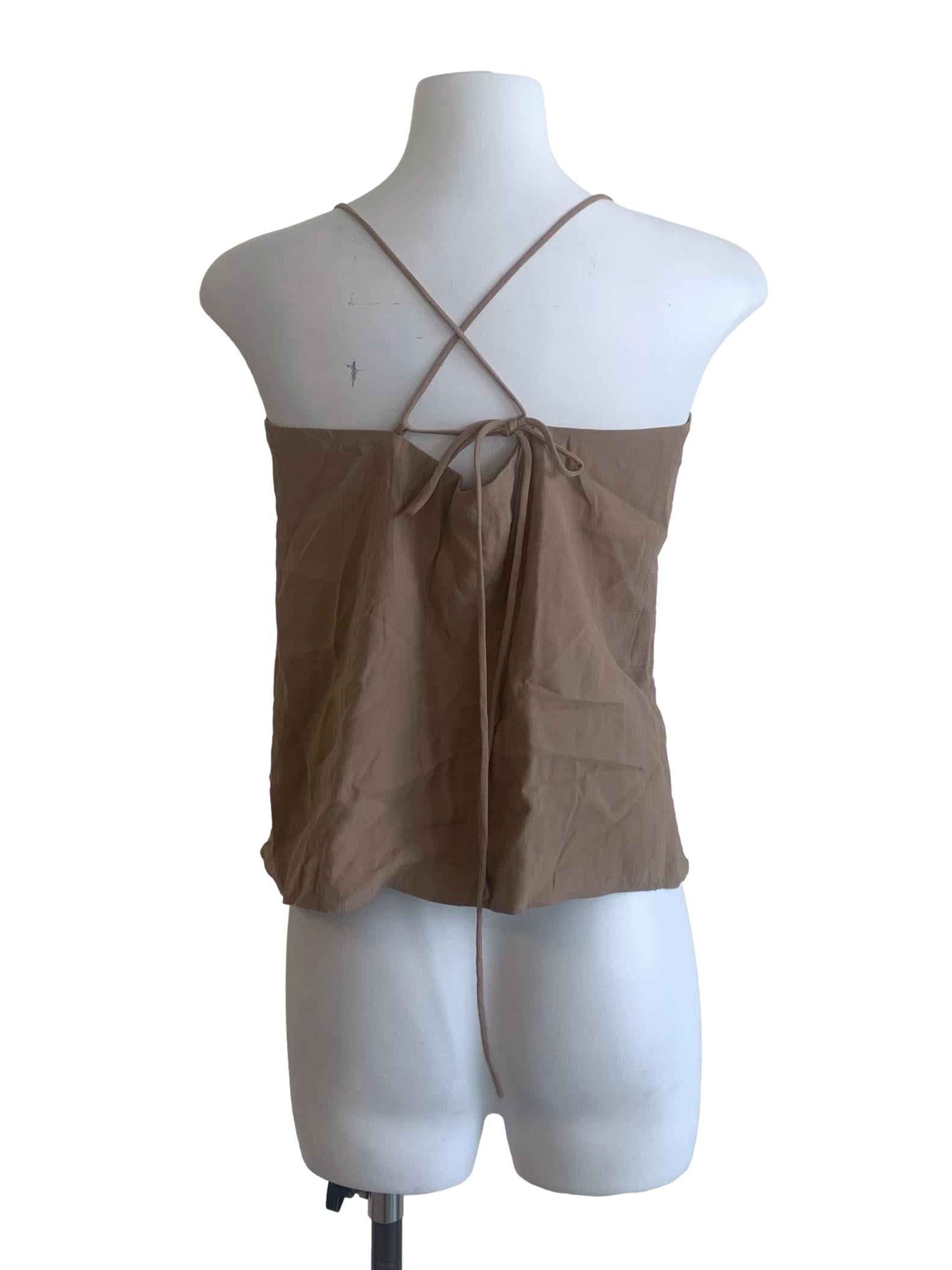 Hazelnut Brown V Neck Top