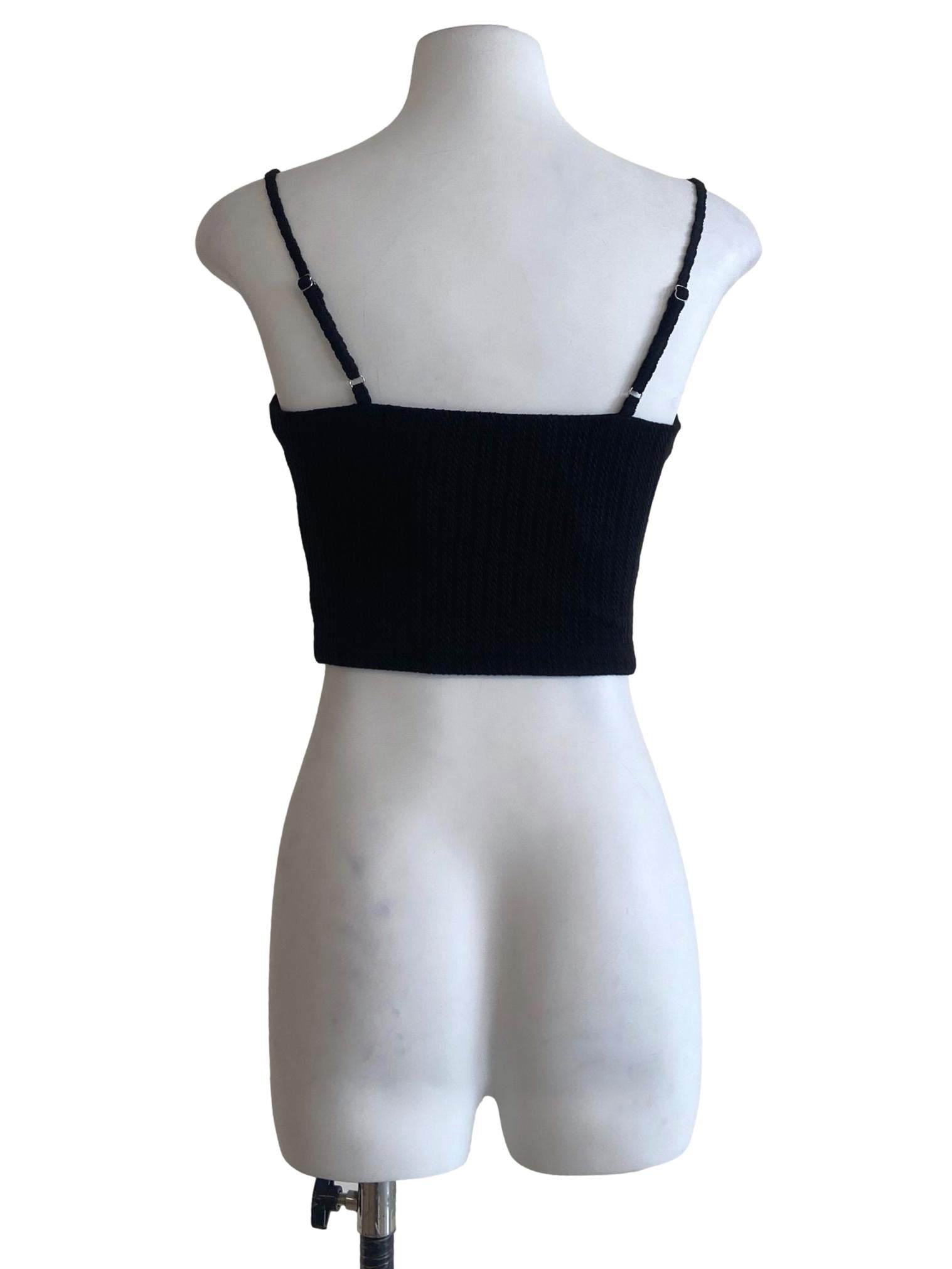Black Sleeveless Crop Top