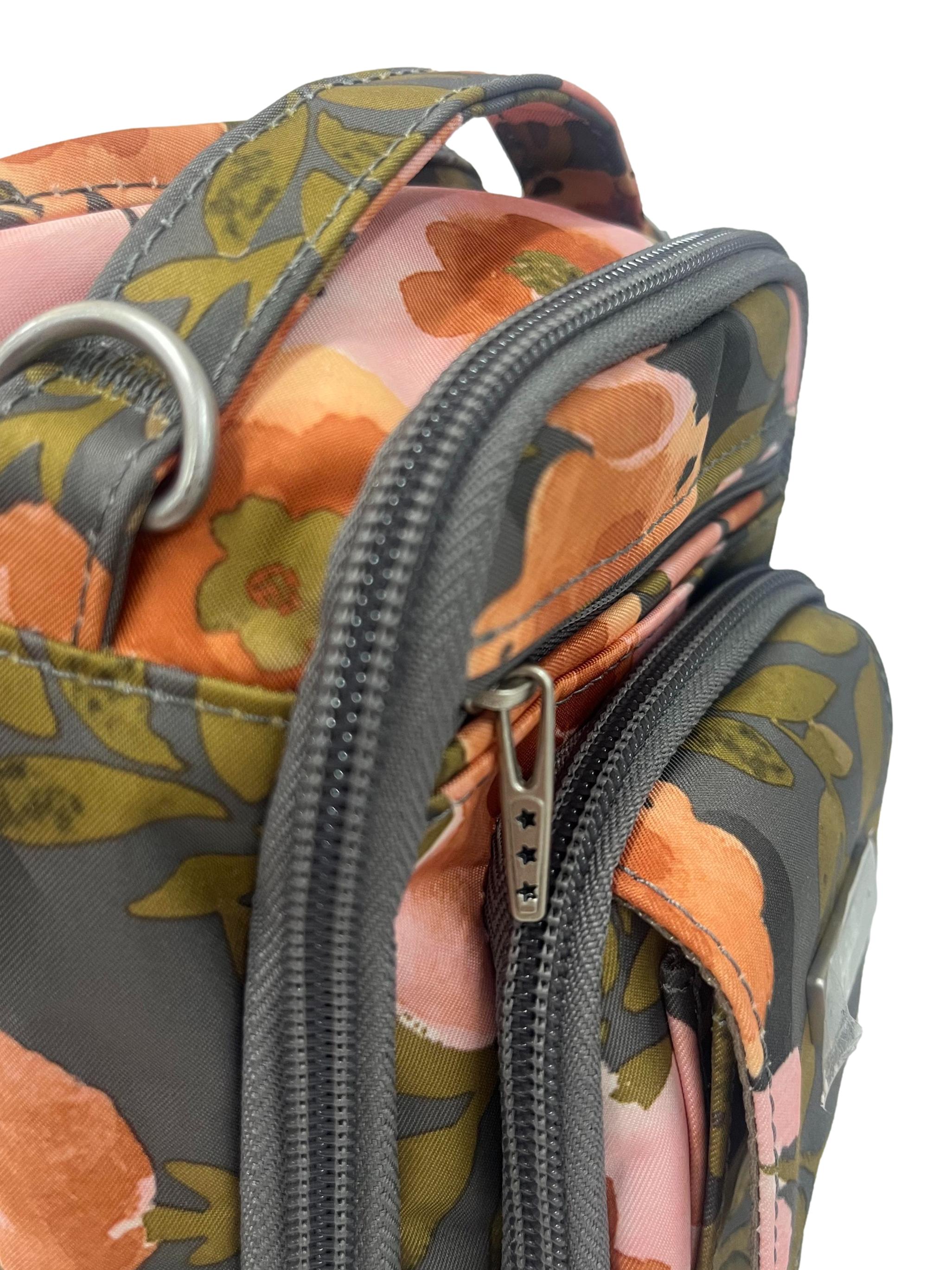 Grey Floral  Be Right Back Mini Crossbody Bag