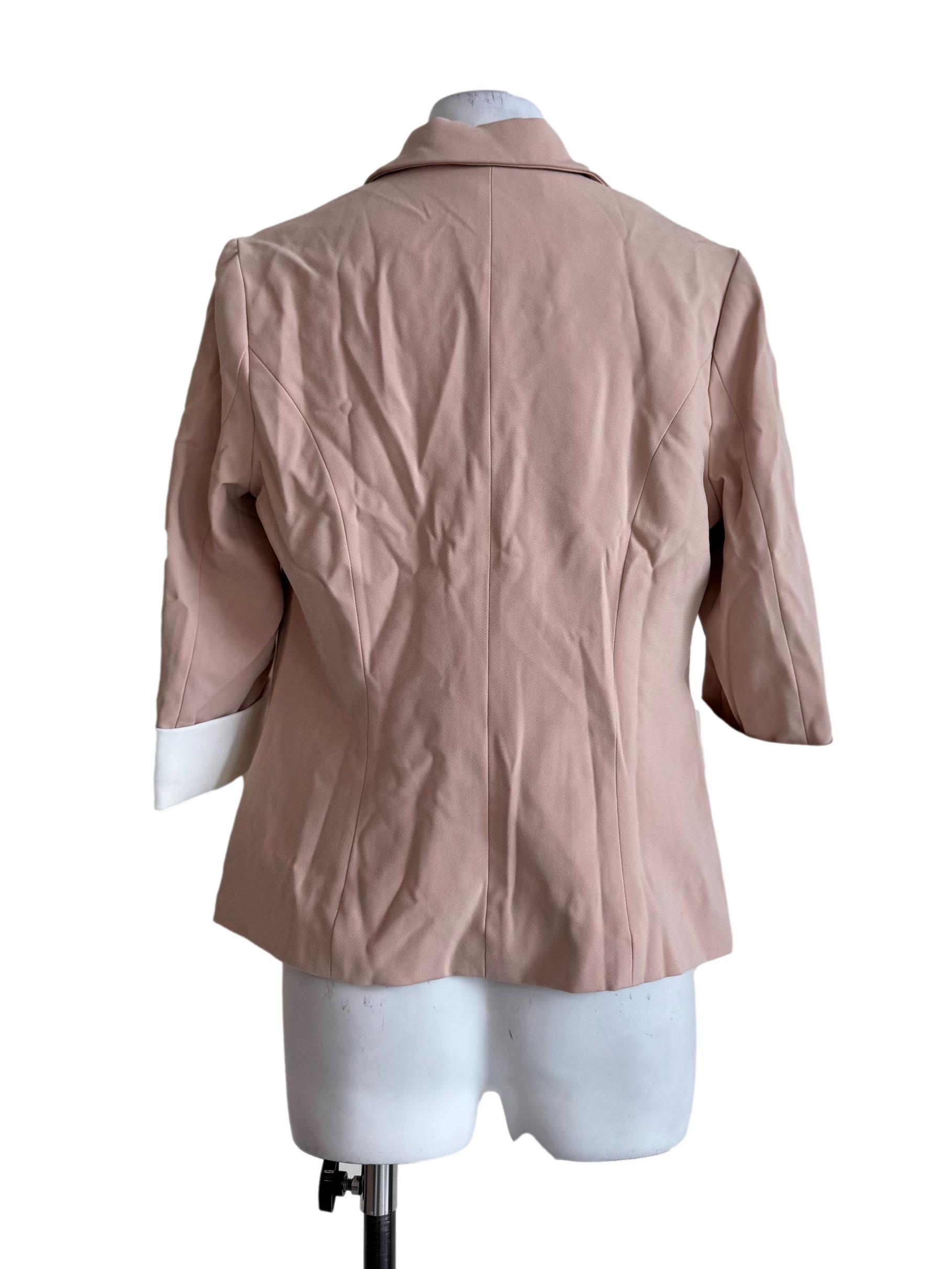 Milk Tea White Button Blazer