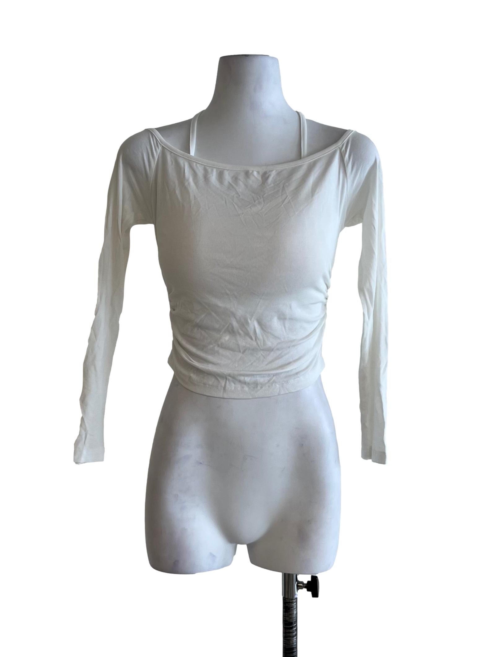 White Sabrina Neckline Blouse