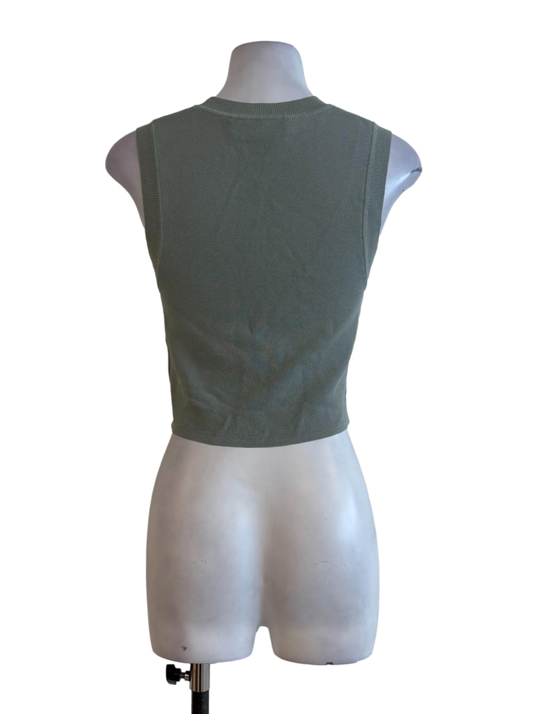 Sage Green Knitted Fitted Tank Top