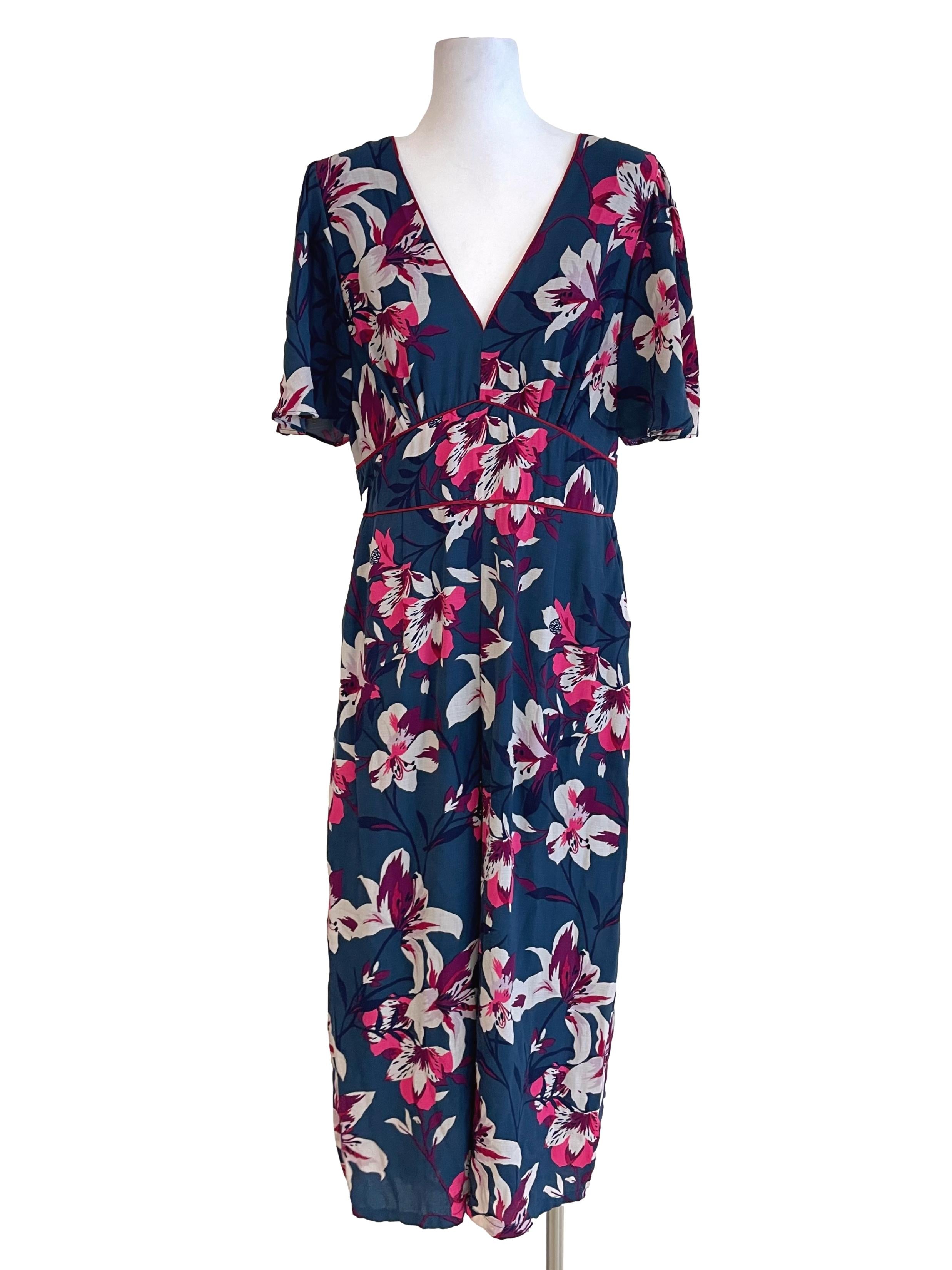 Aegean Floral V Neck Jumpsuit