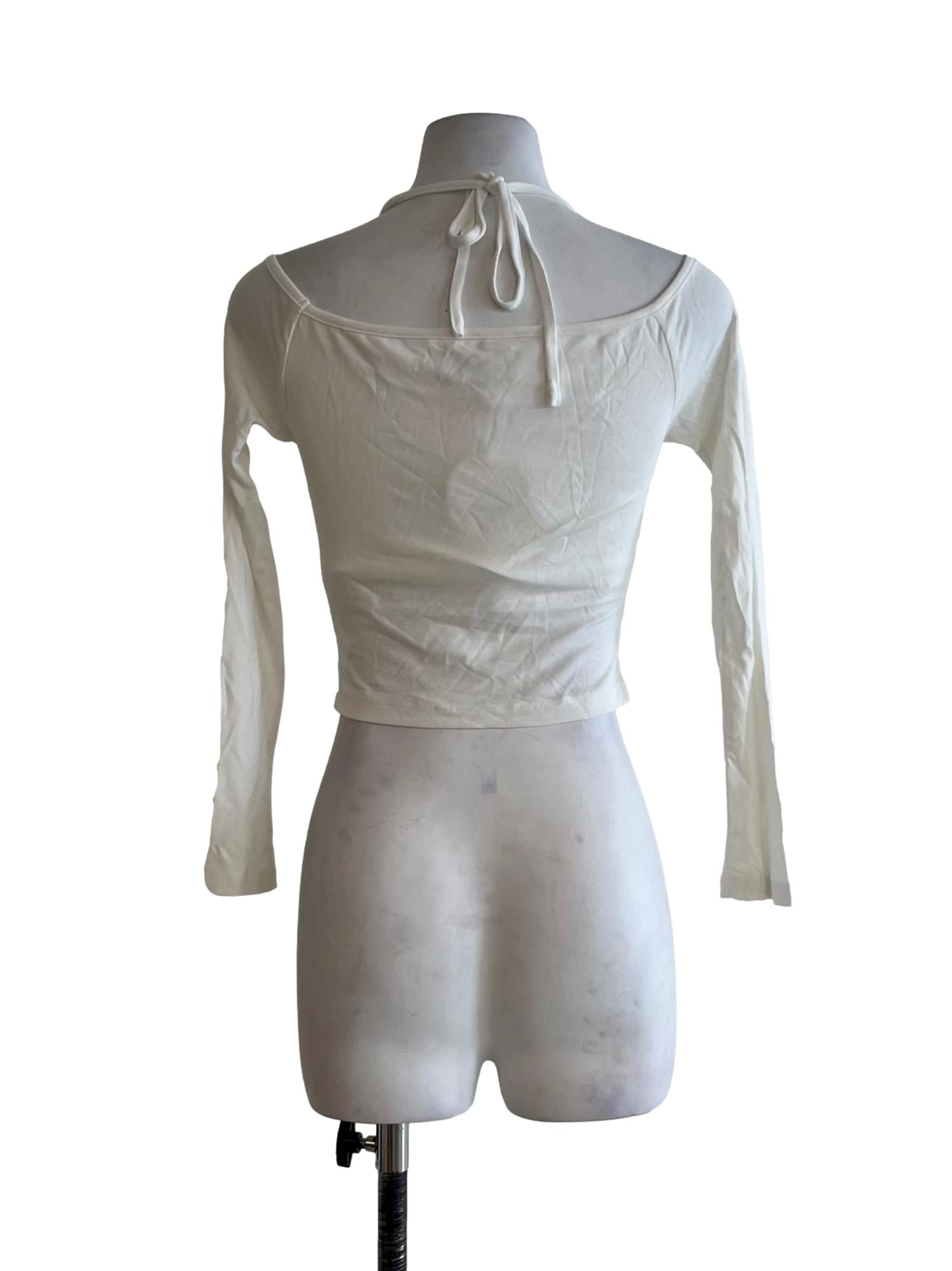 White Sabrina Neckline Blouse