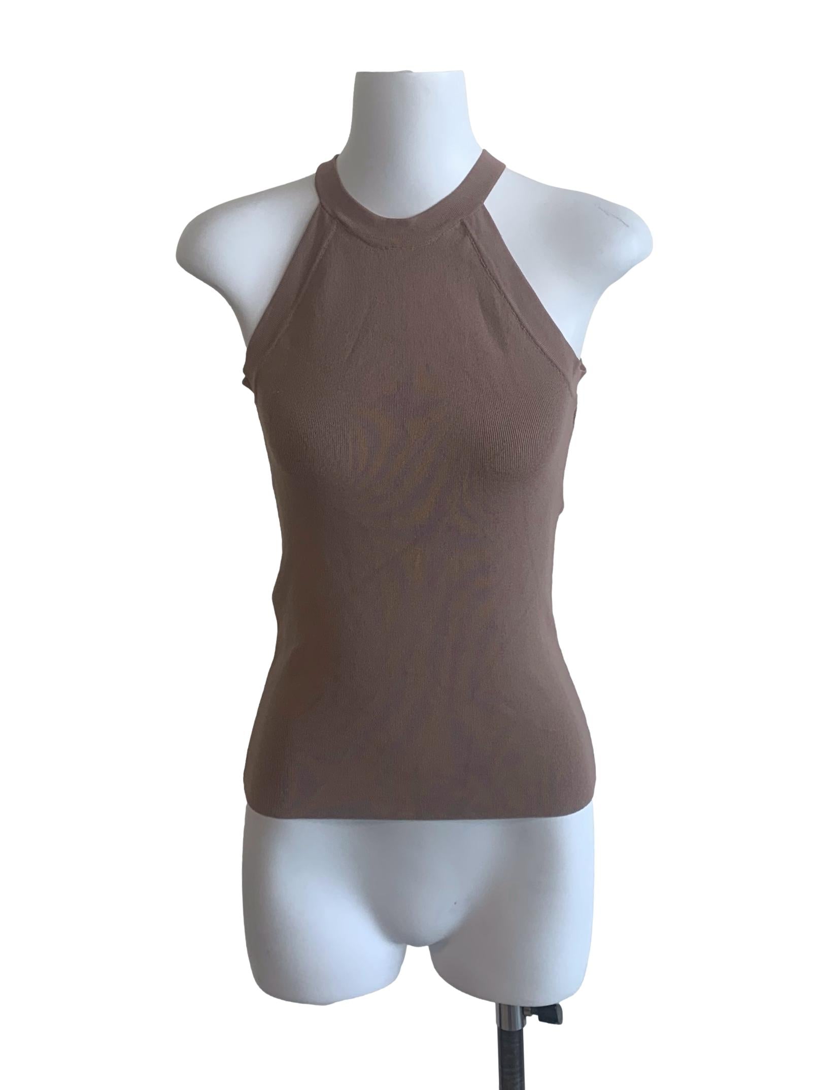 Tortilla Brown Halter High Neck Top