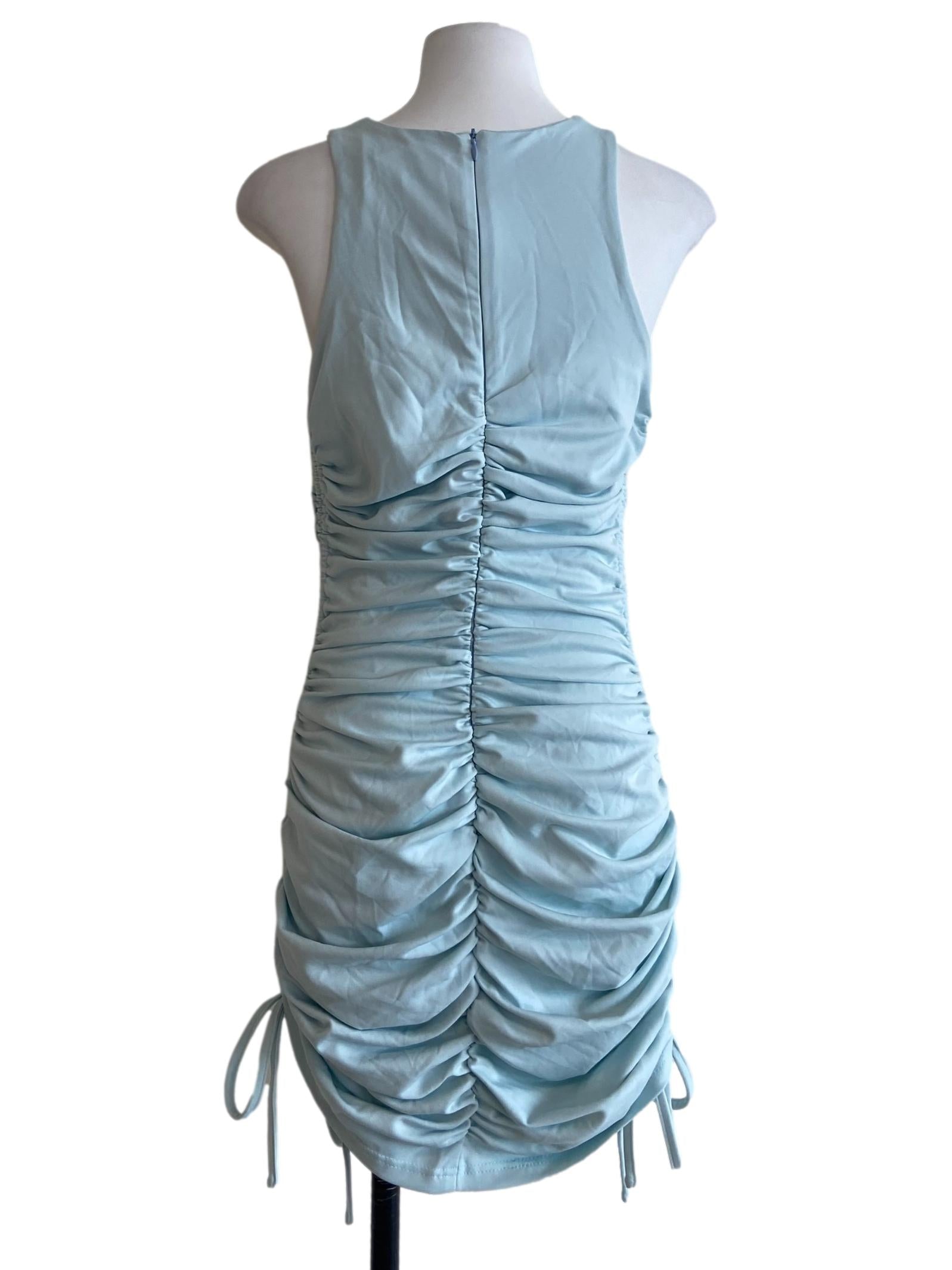 Mint Blue Sleeveless Bodycon Dress