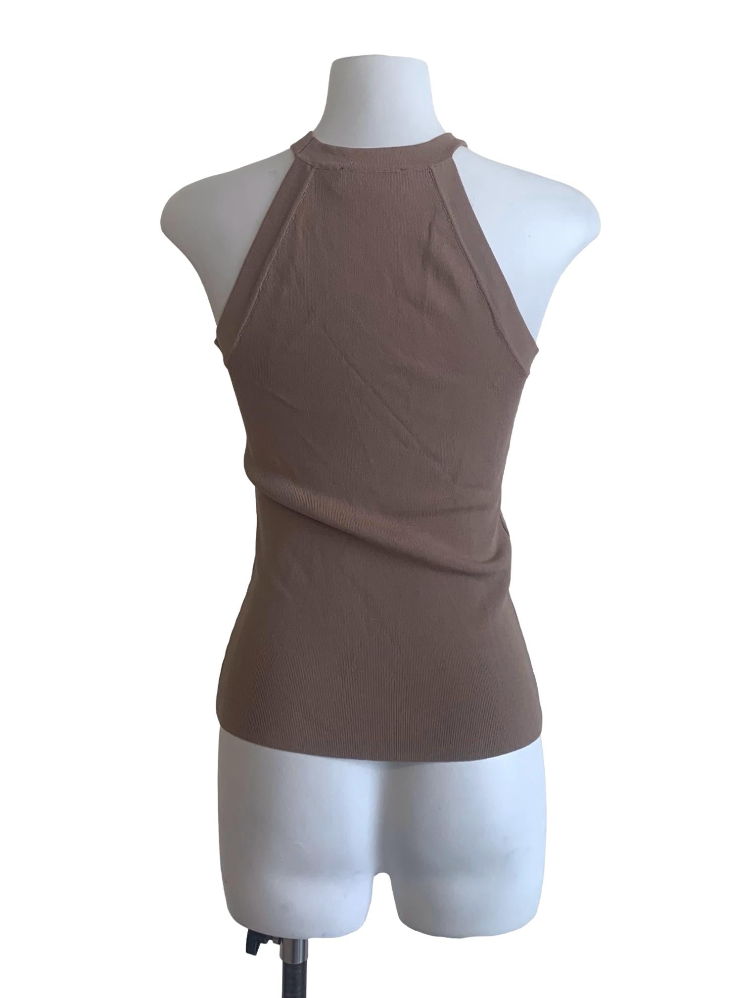 Tortilla Brown Halter High Neck Top