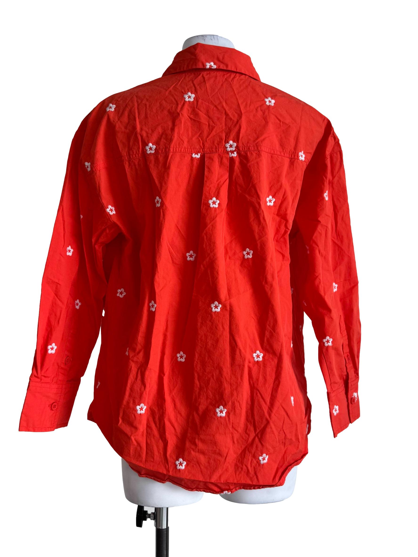 Burned Orange Embroidery Blouse