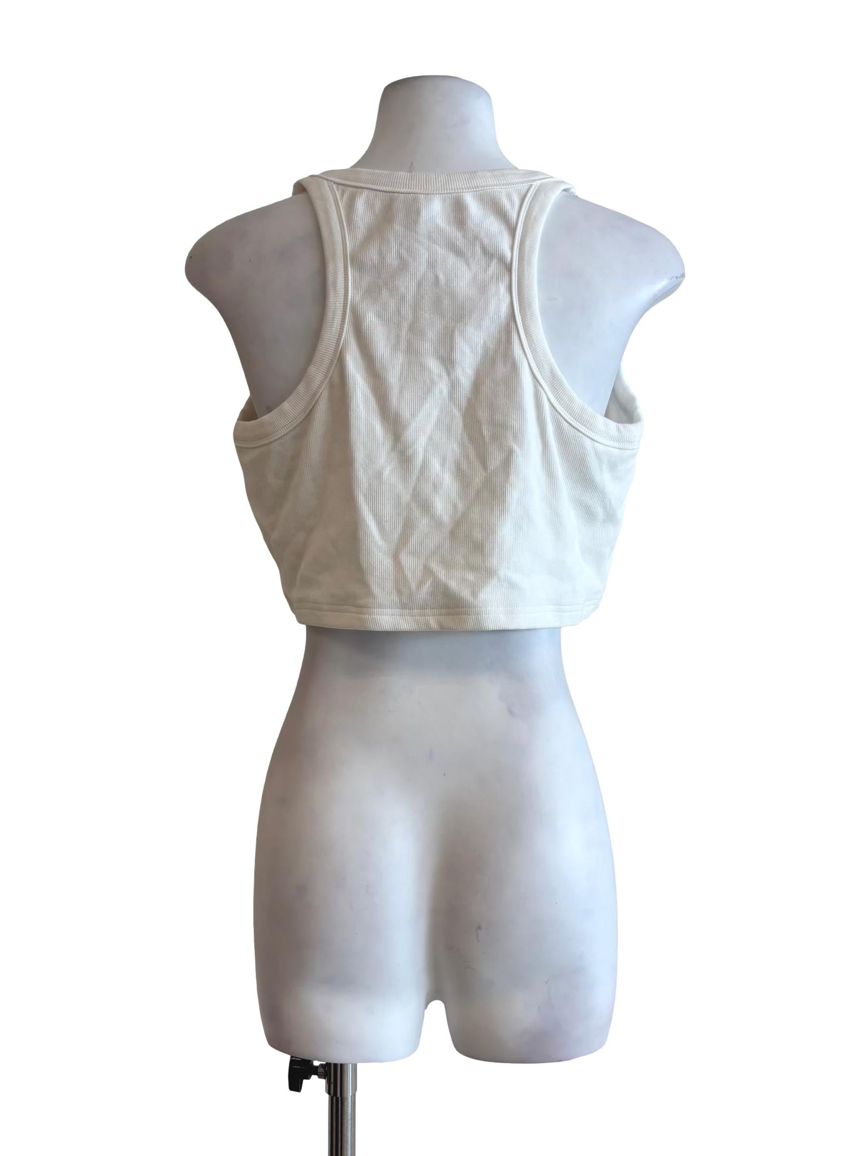 Ivory White Cropped Halter Tank Top