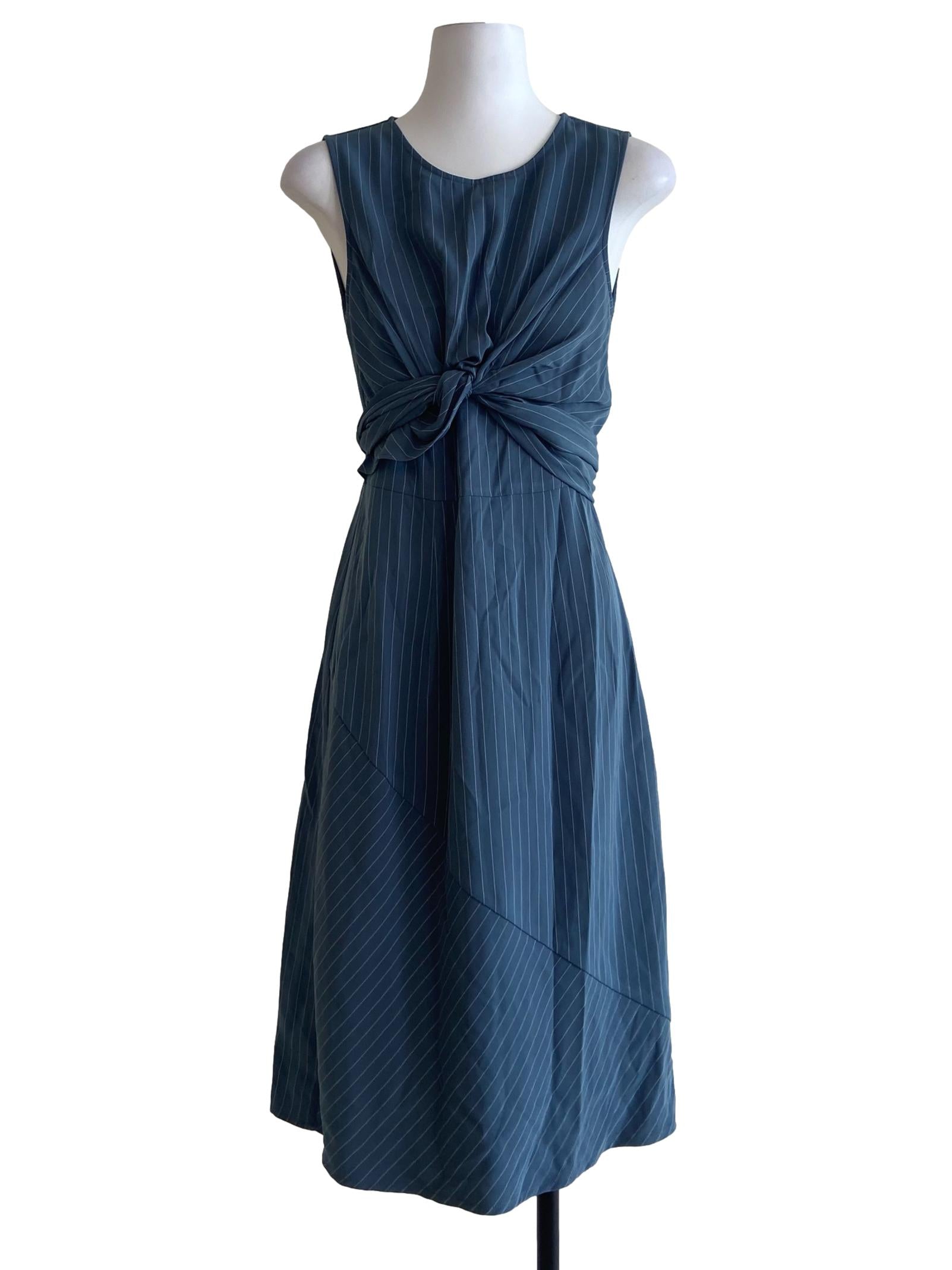 Stone Blue & White Stripe Apron Dress