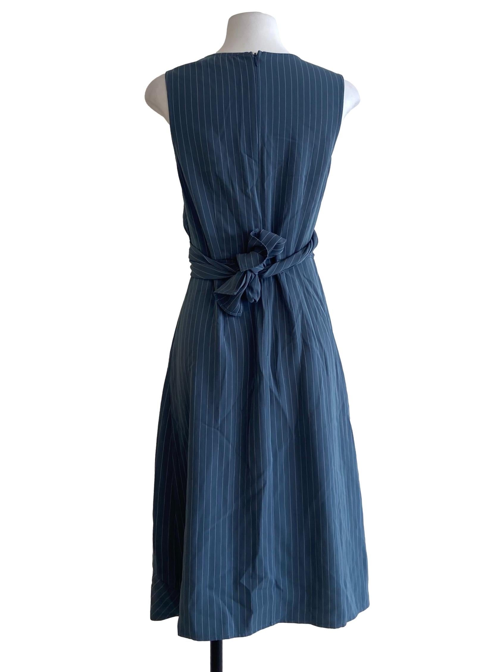 Stone Blue & White Stripe Apron Dress