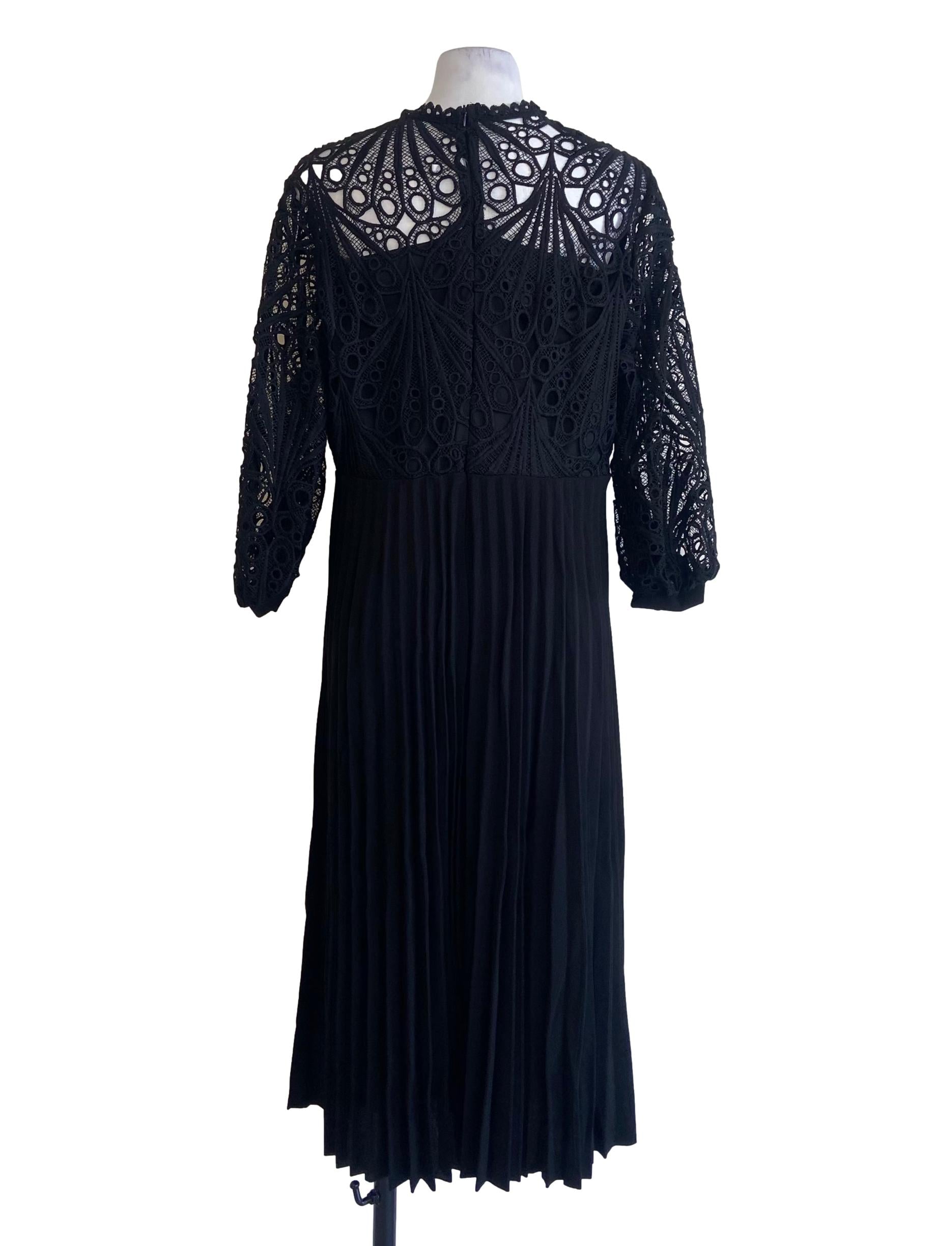 Black Lace Accordion Dress