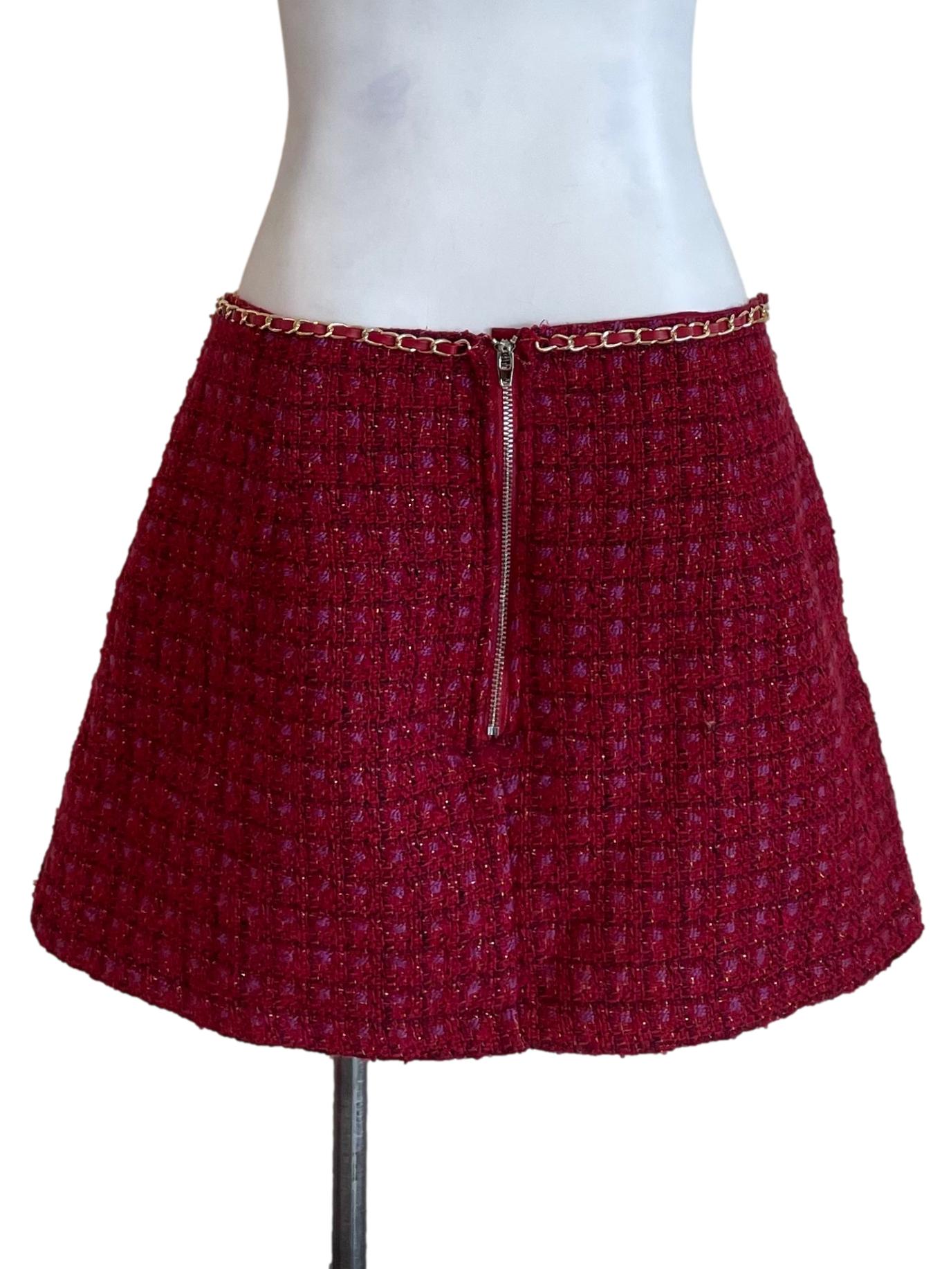 Scarlet Chained Tweed Mini Skirt