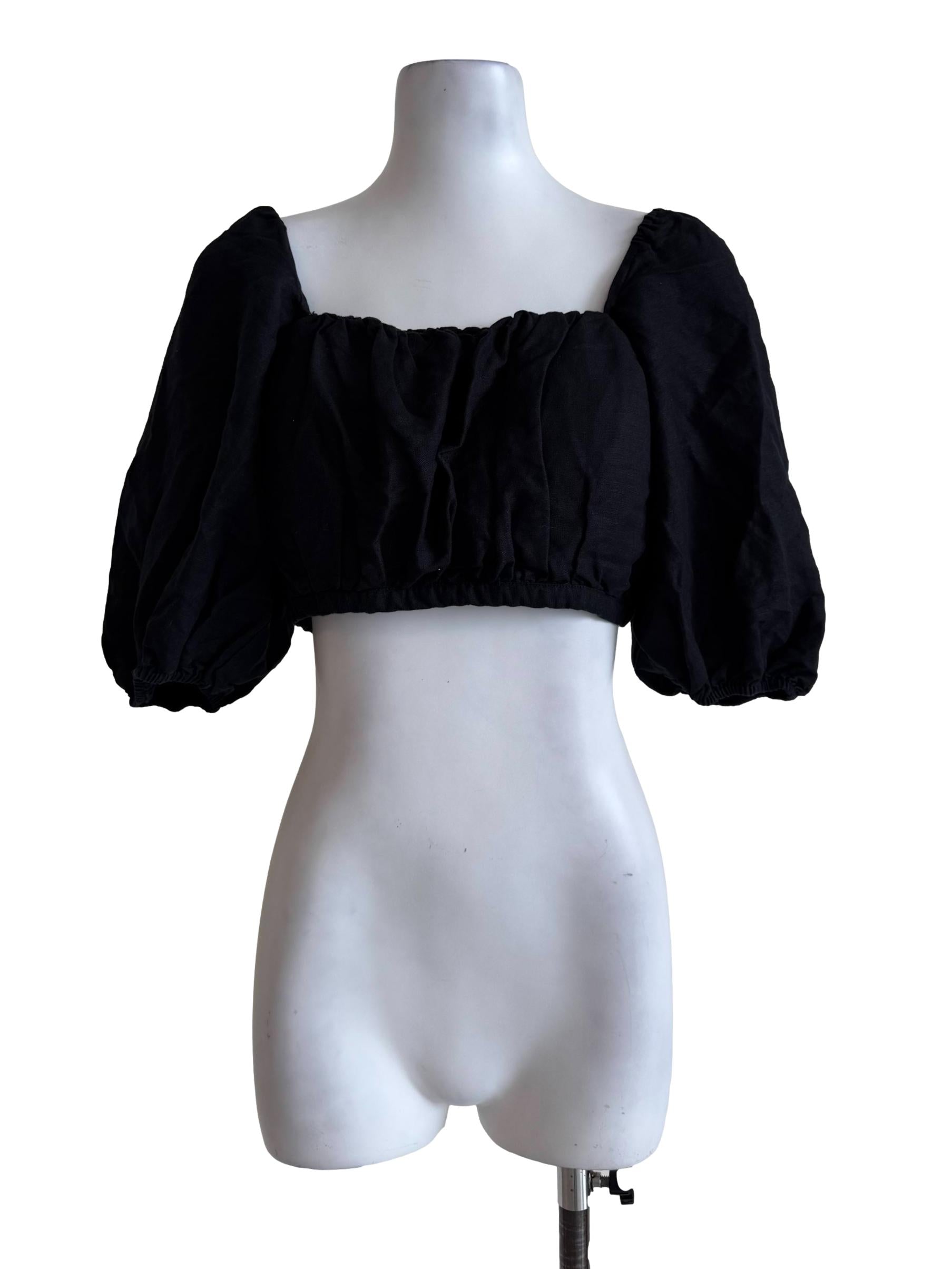 Pitch Black Padded Crop Top