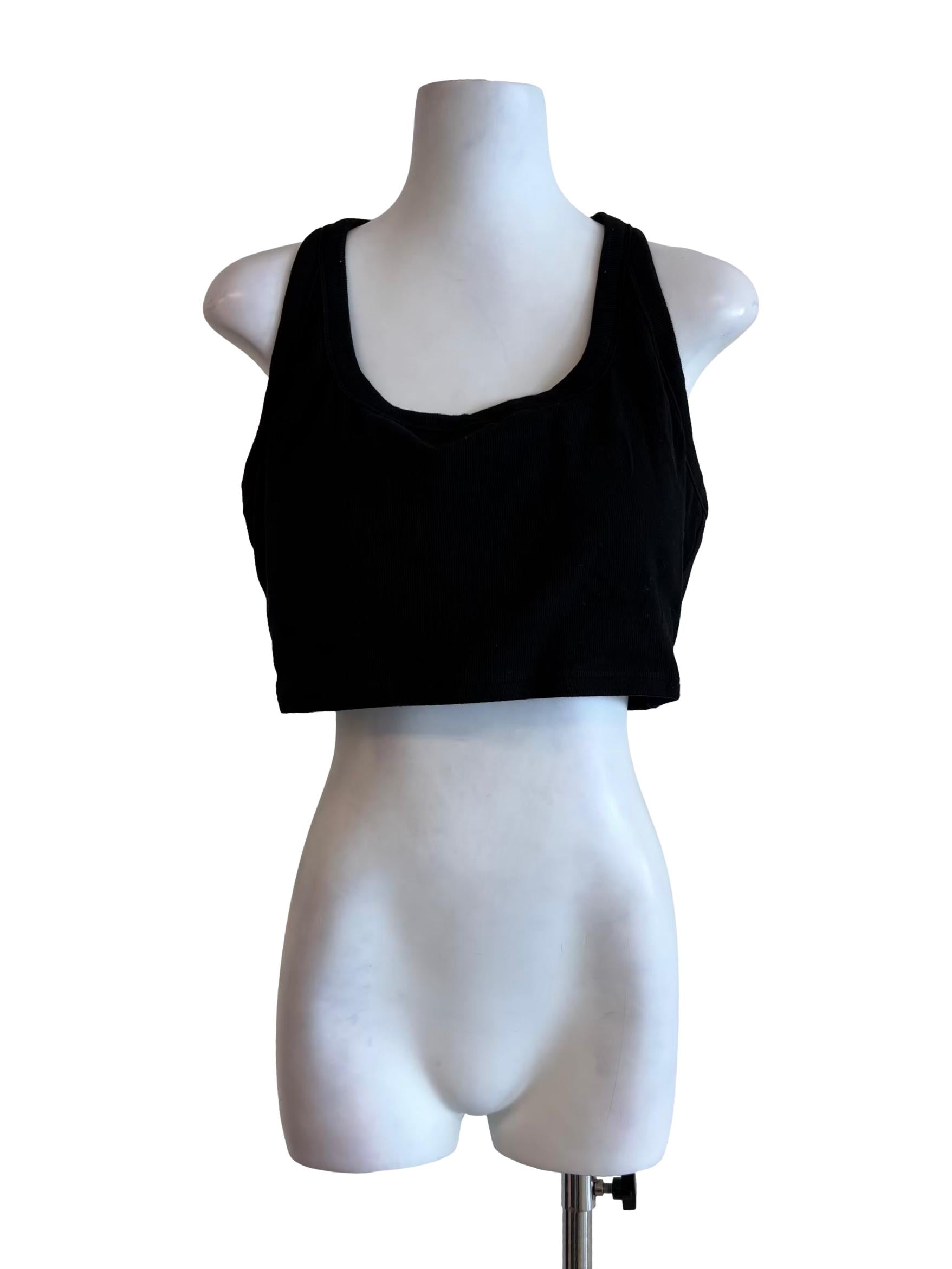 Black Cropped Halter Tank Top