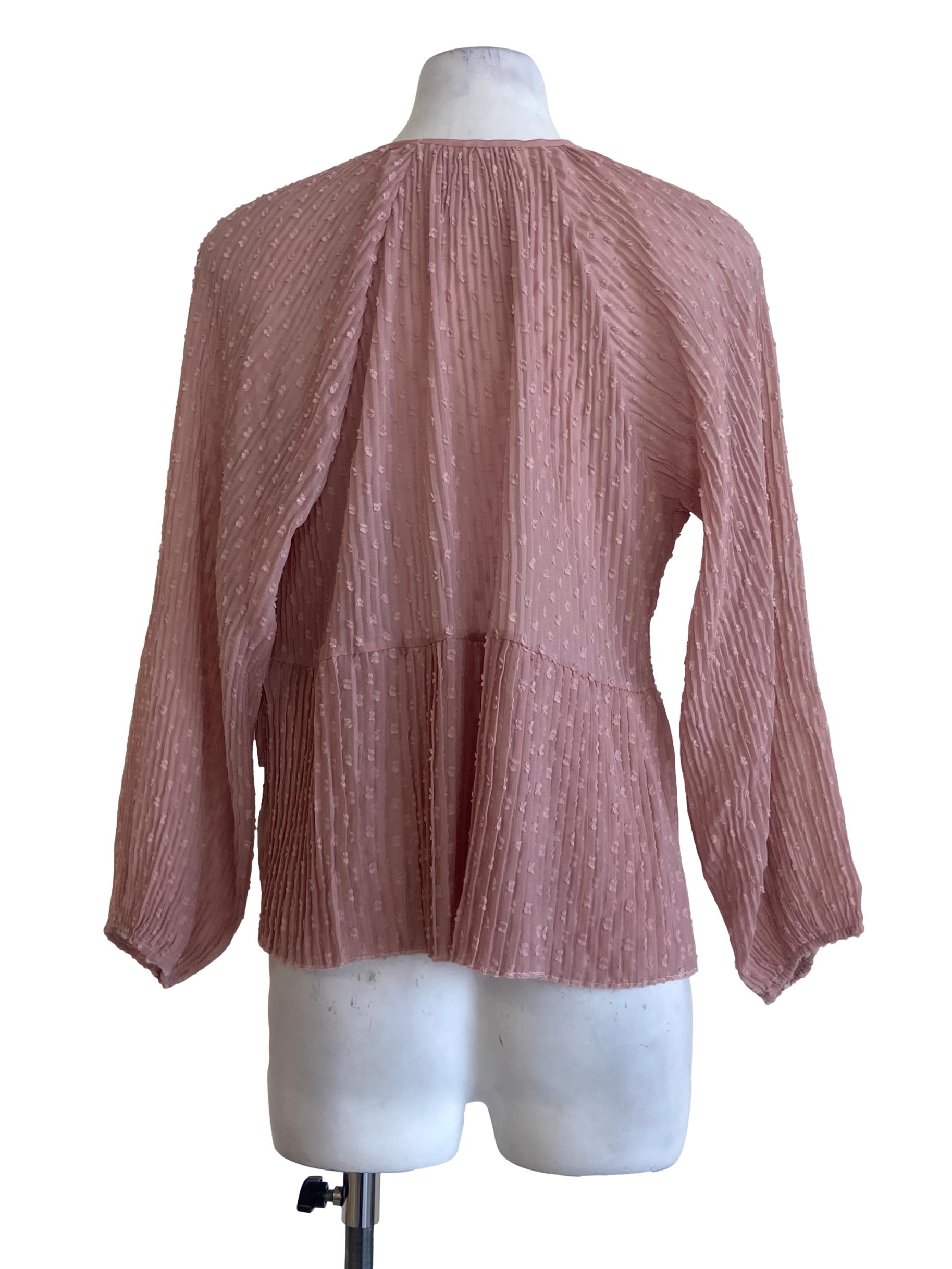 Rose Pink Accordion Blouse