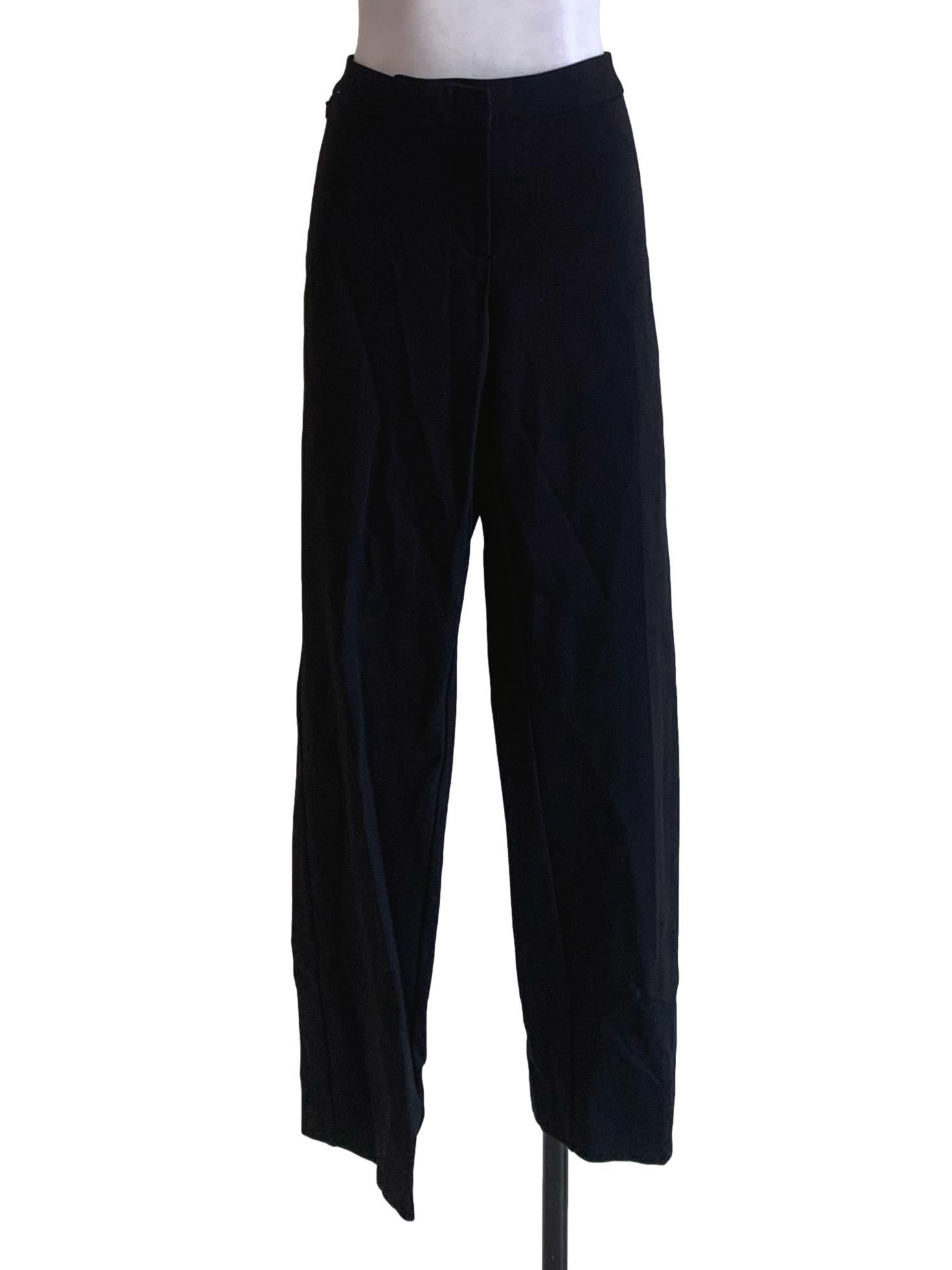 Black Plain Straight Pants