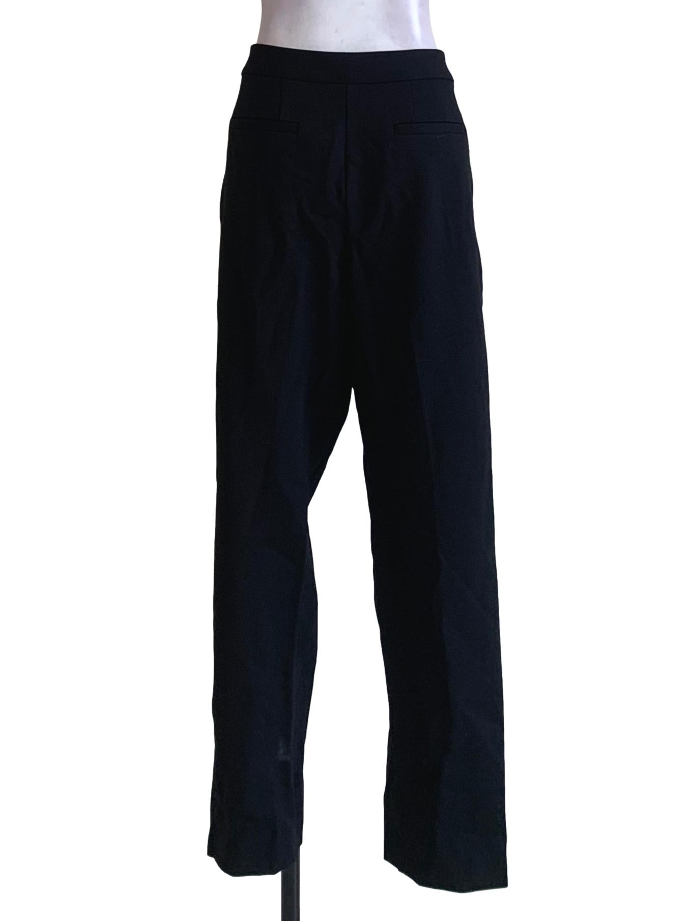 Black Plain Straight Pants