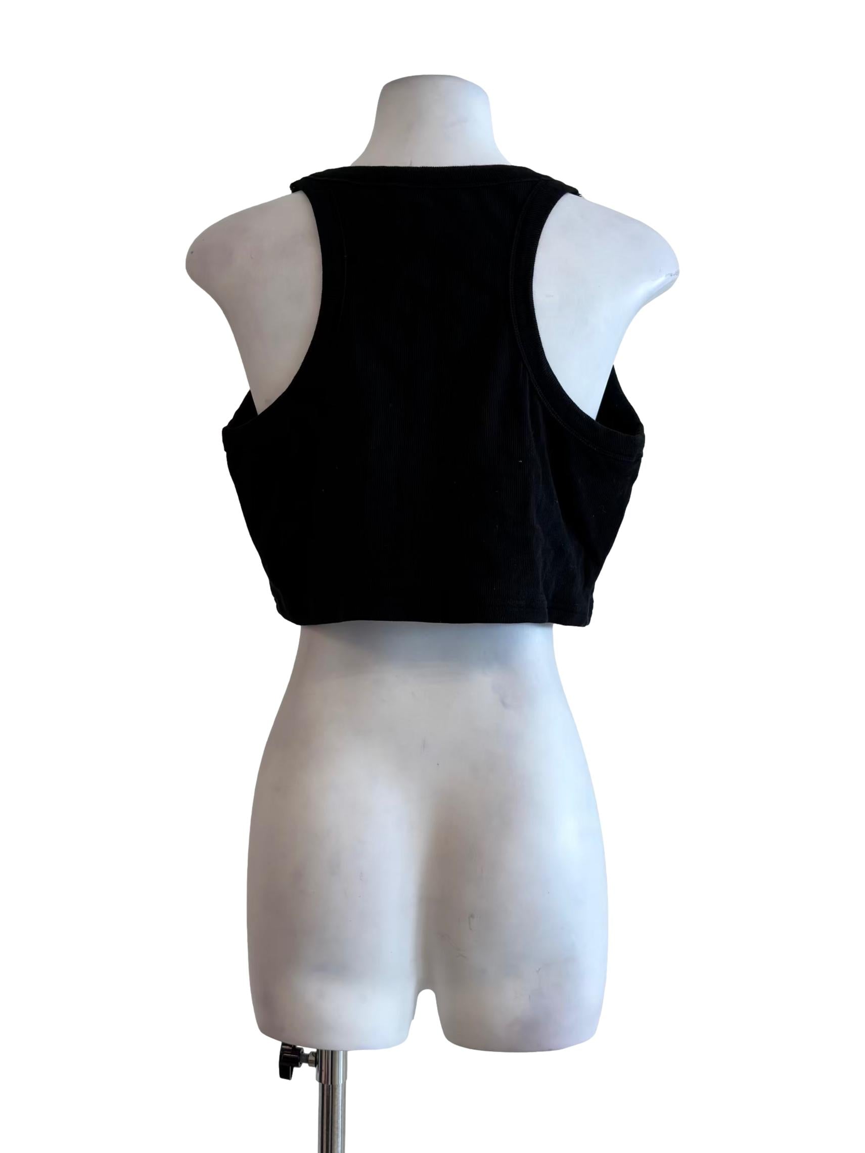Black Cropped Halter Tank Top