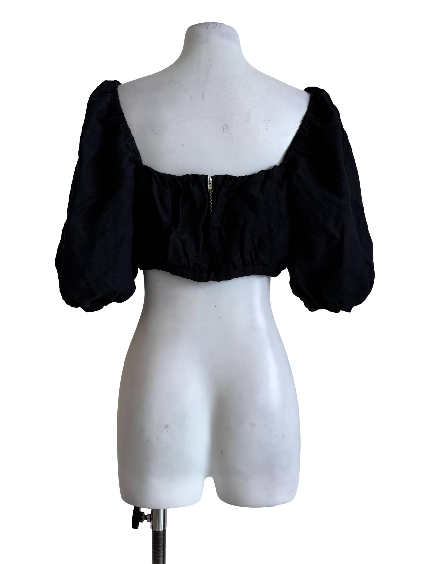 Pitch Black Padded Crop Top