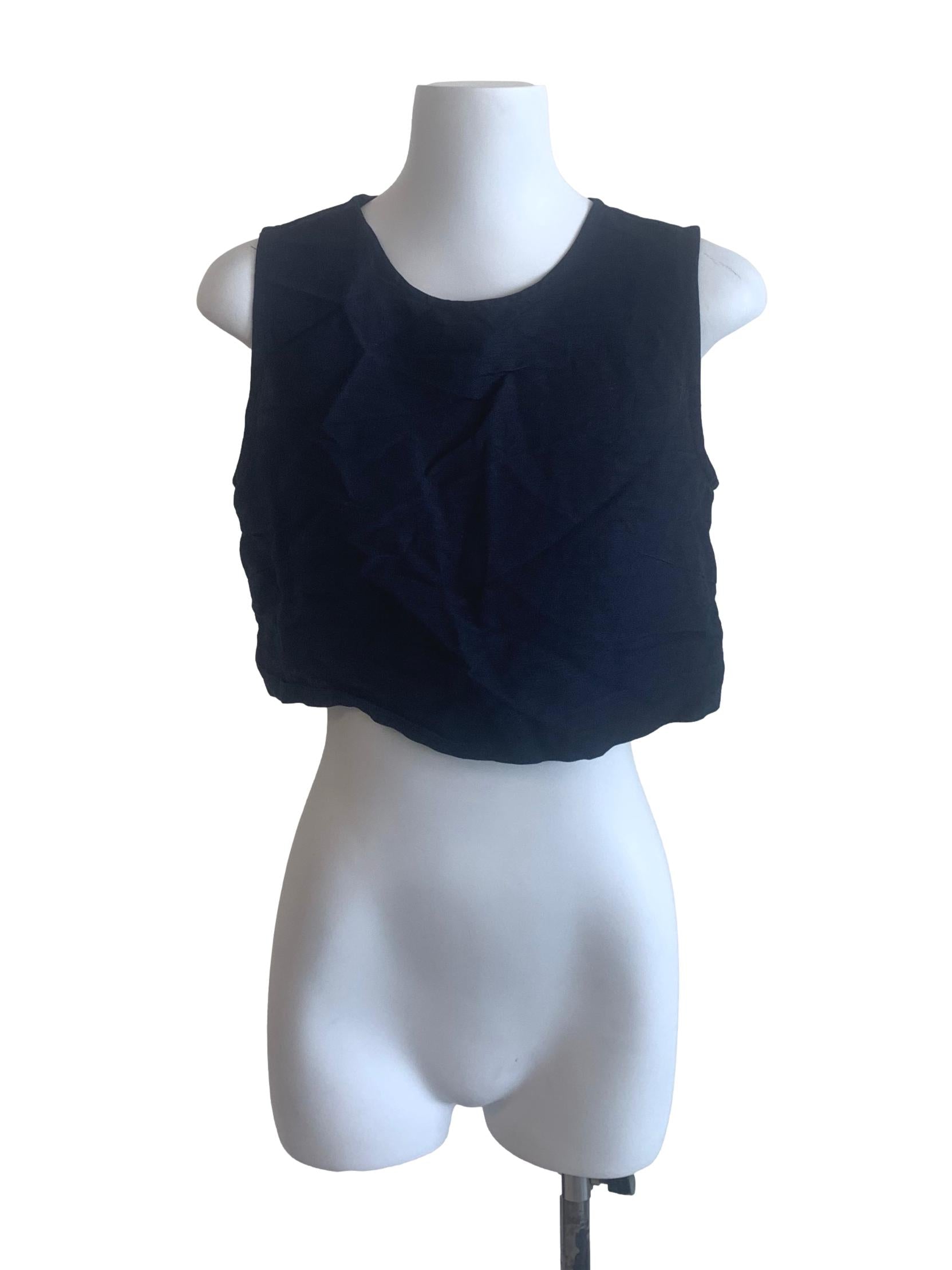 Dark Navy Round Neck Top