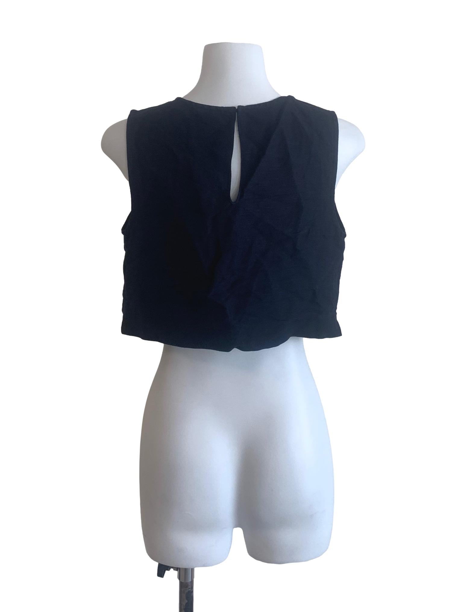 Dark Navy Round Neck Top