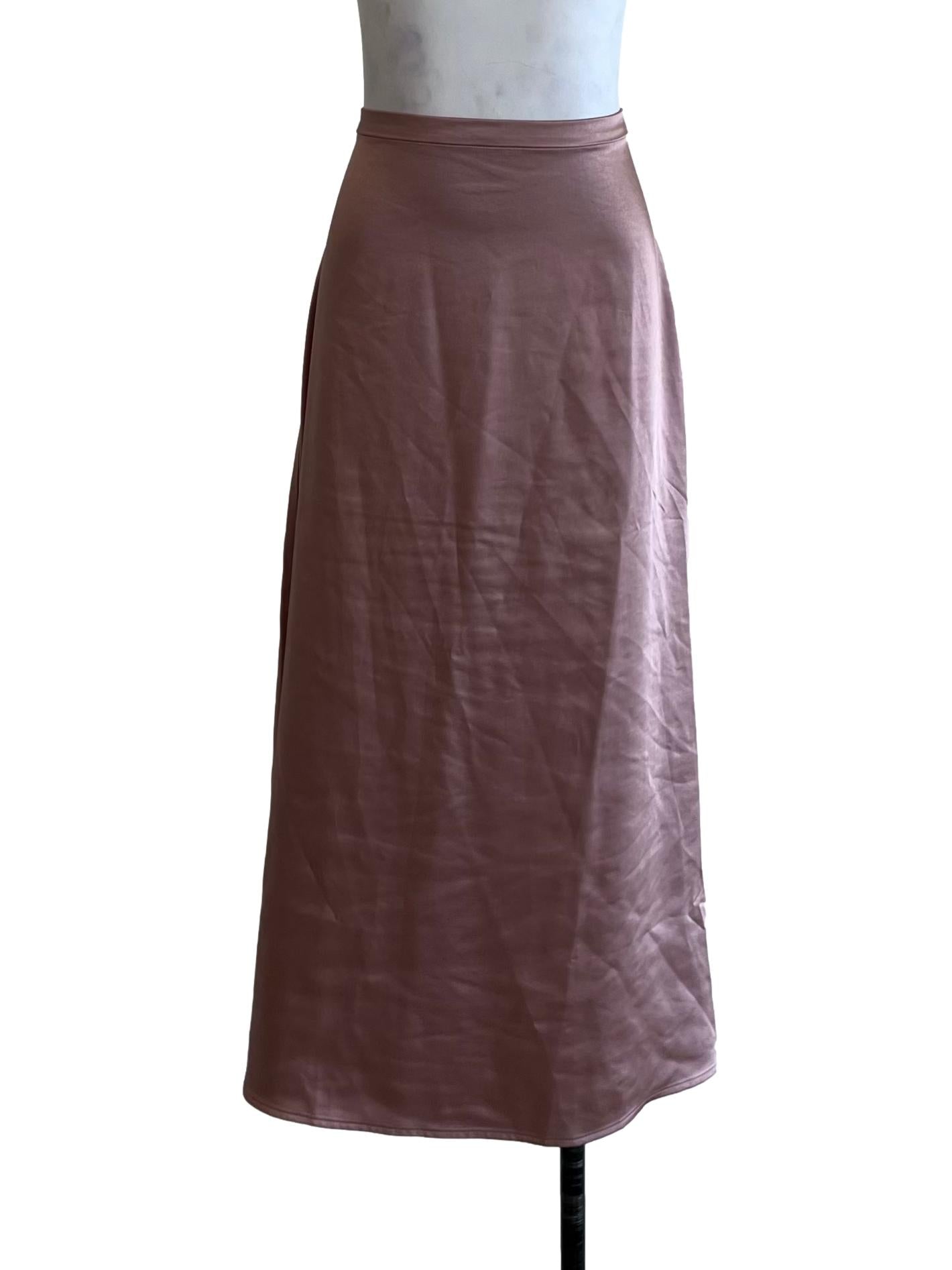 Blush Pink High-Waisted A-Line Skirt