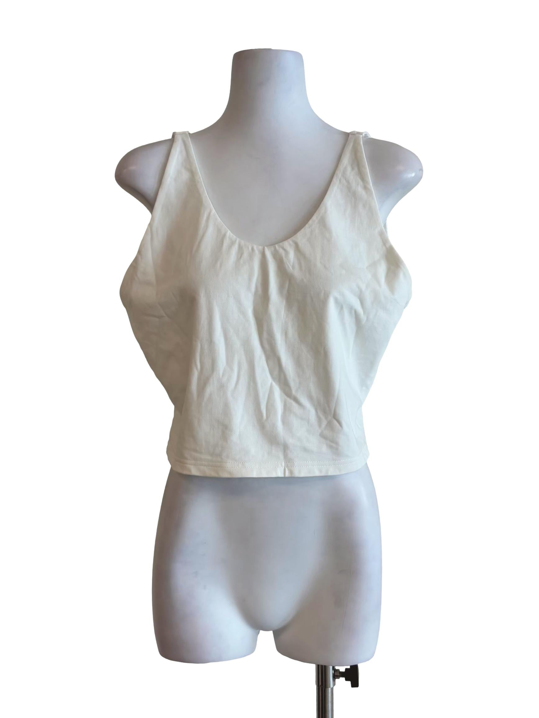 Ivory White U-Shaped Neck Tank Top