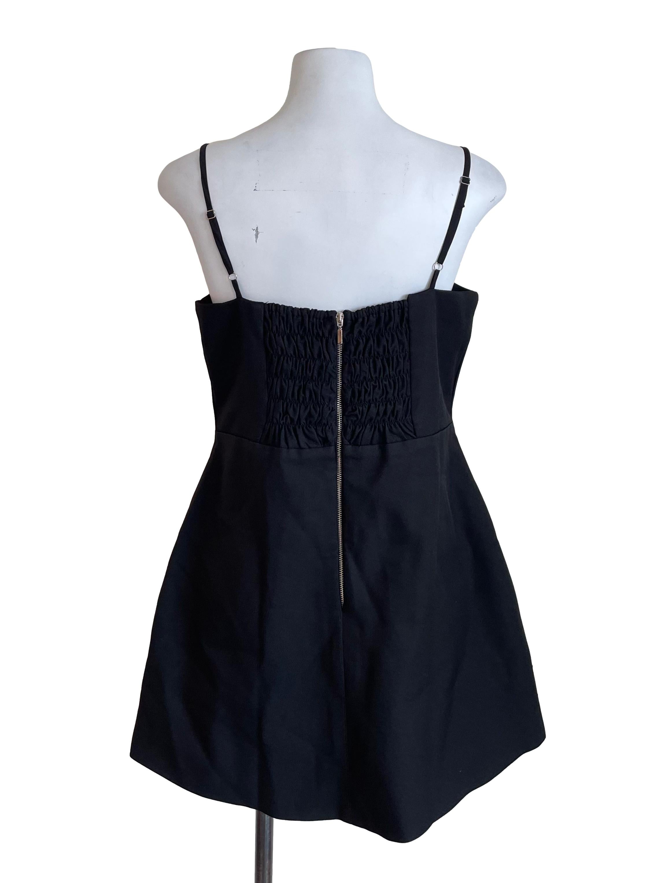Black Lace Hem A-Line Dress