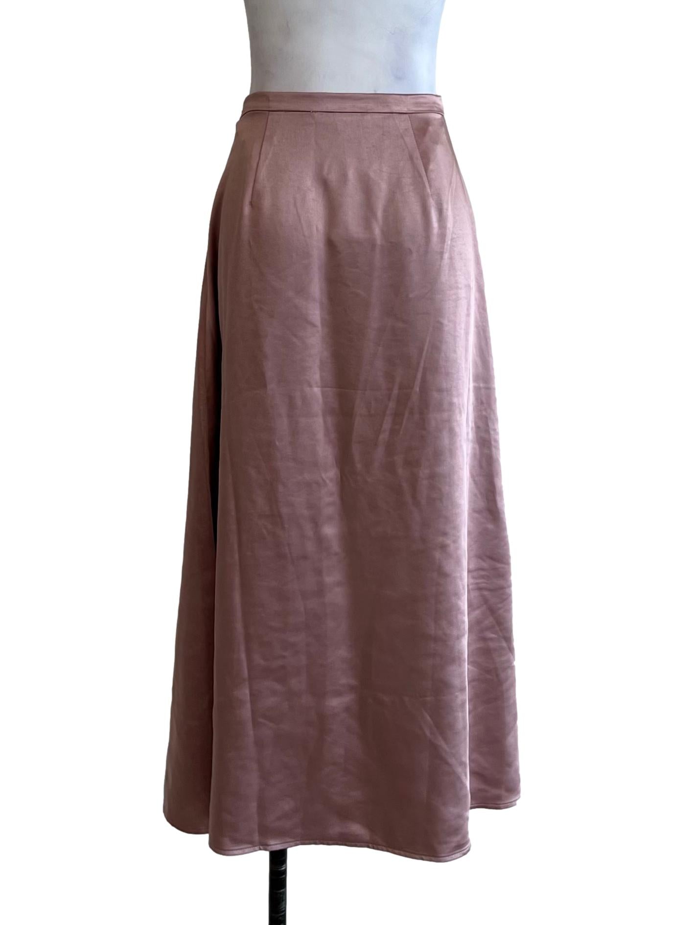 Blush Pink High-Waisted A-Line Skirt