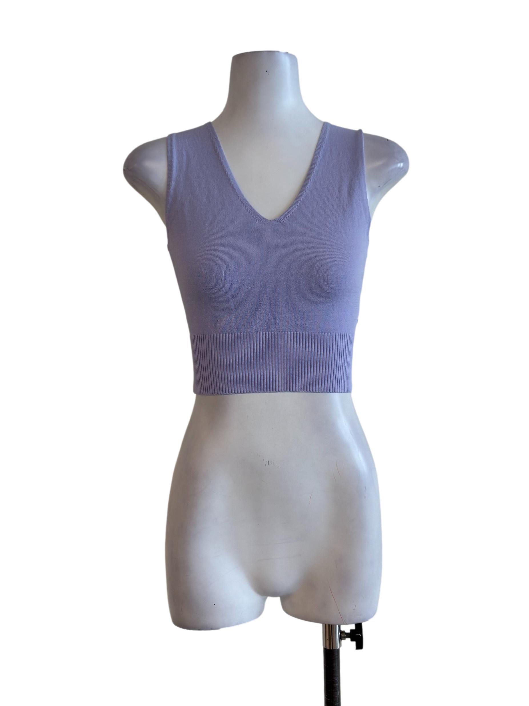 Love Bonito Lilac Knitted Cropped Tank Top | REFASH