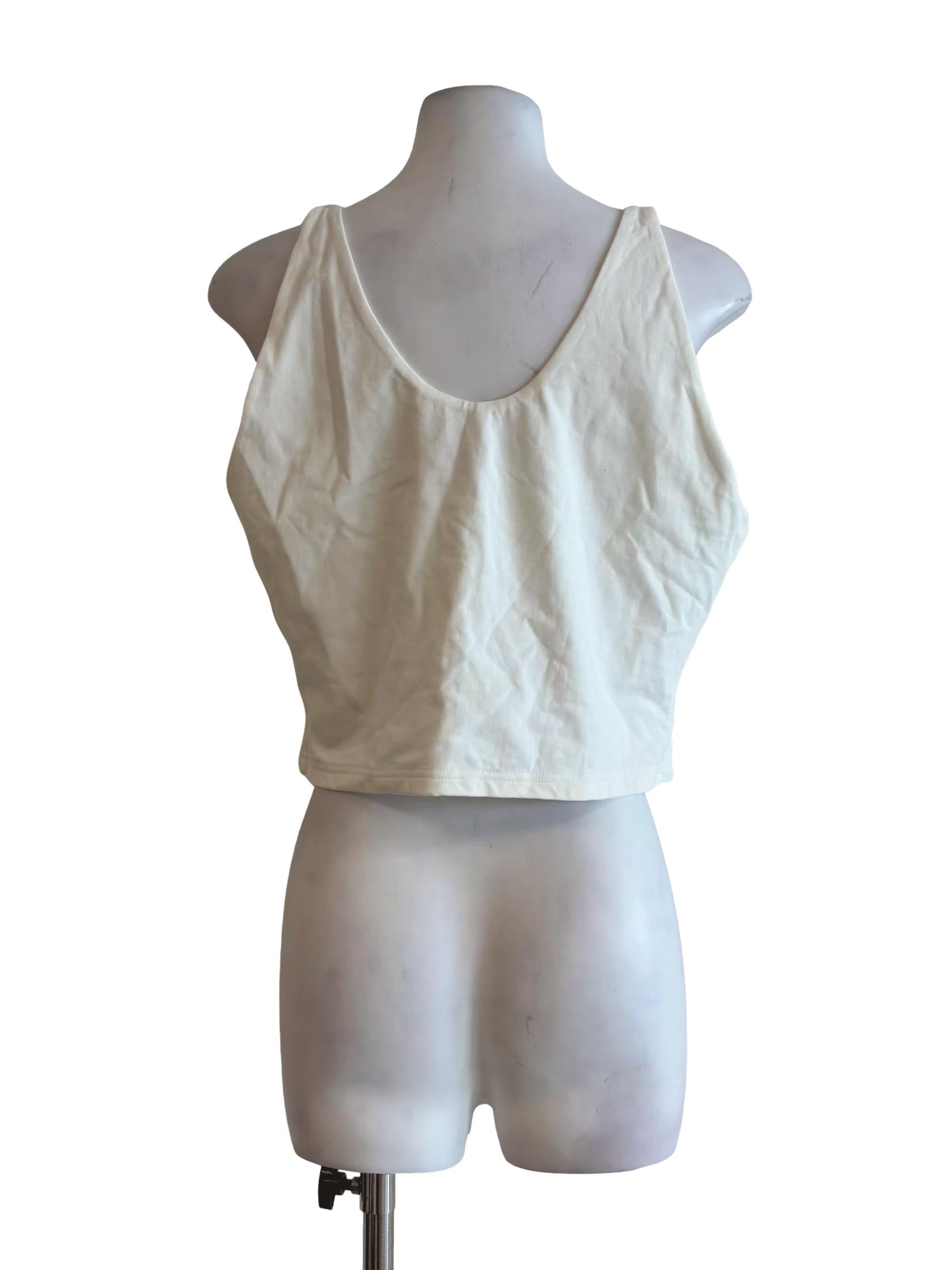 Ivory White U-Shaped Neck Tank Top