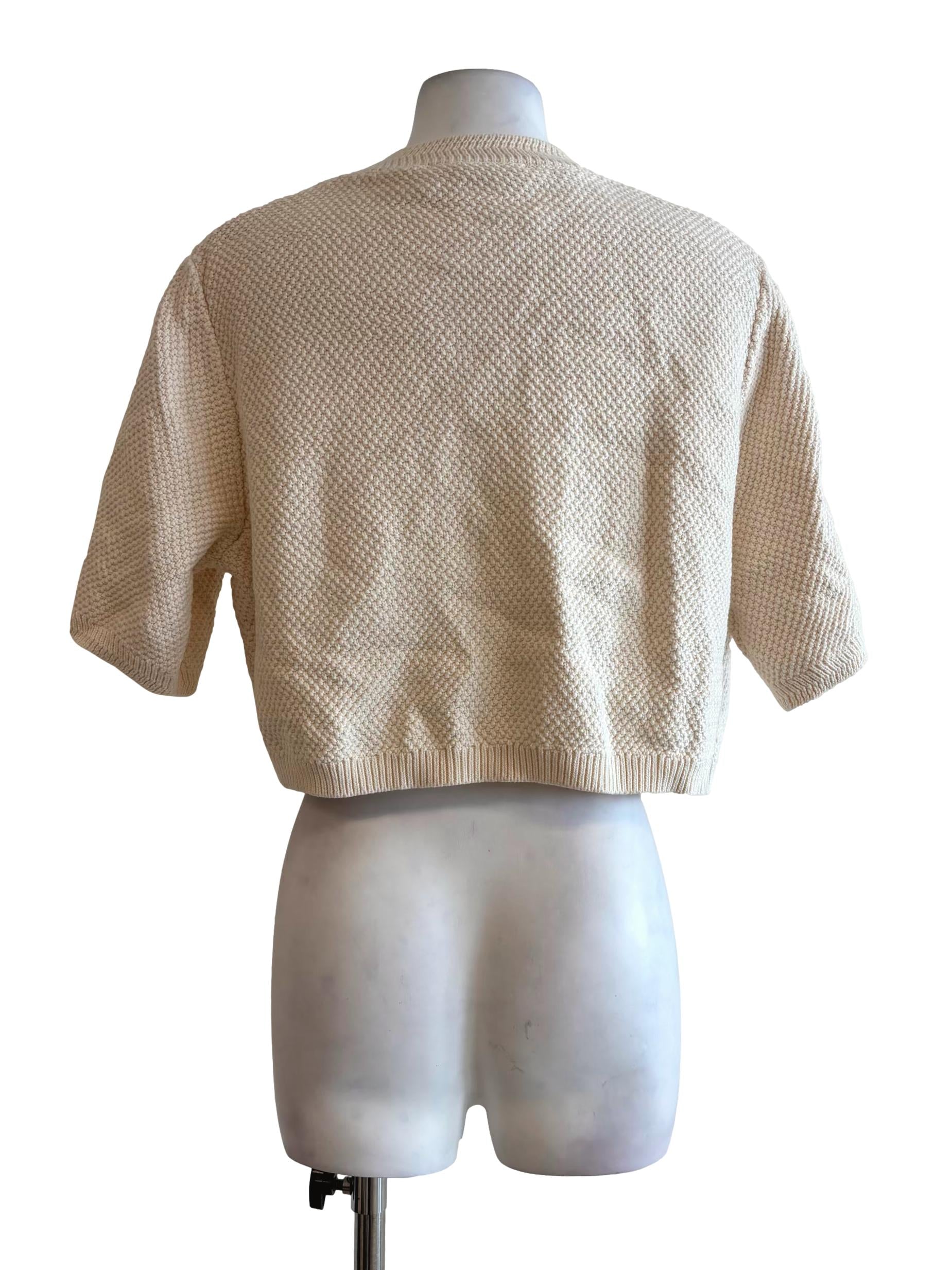 Almond Short Sleeve Knit Top