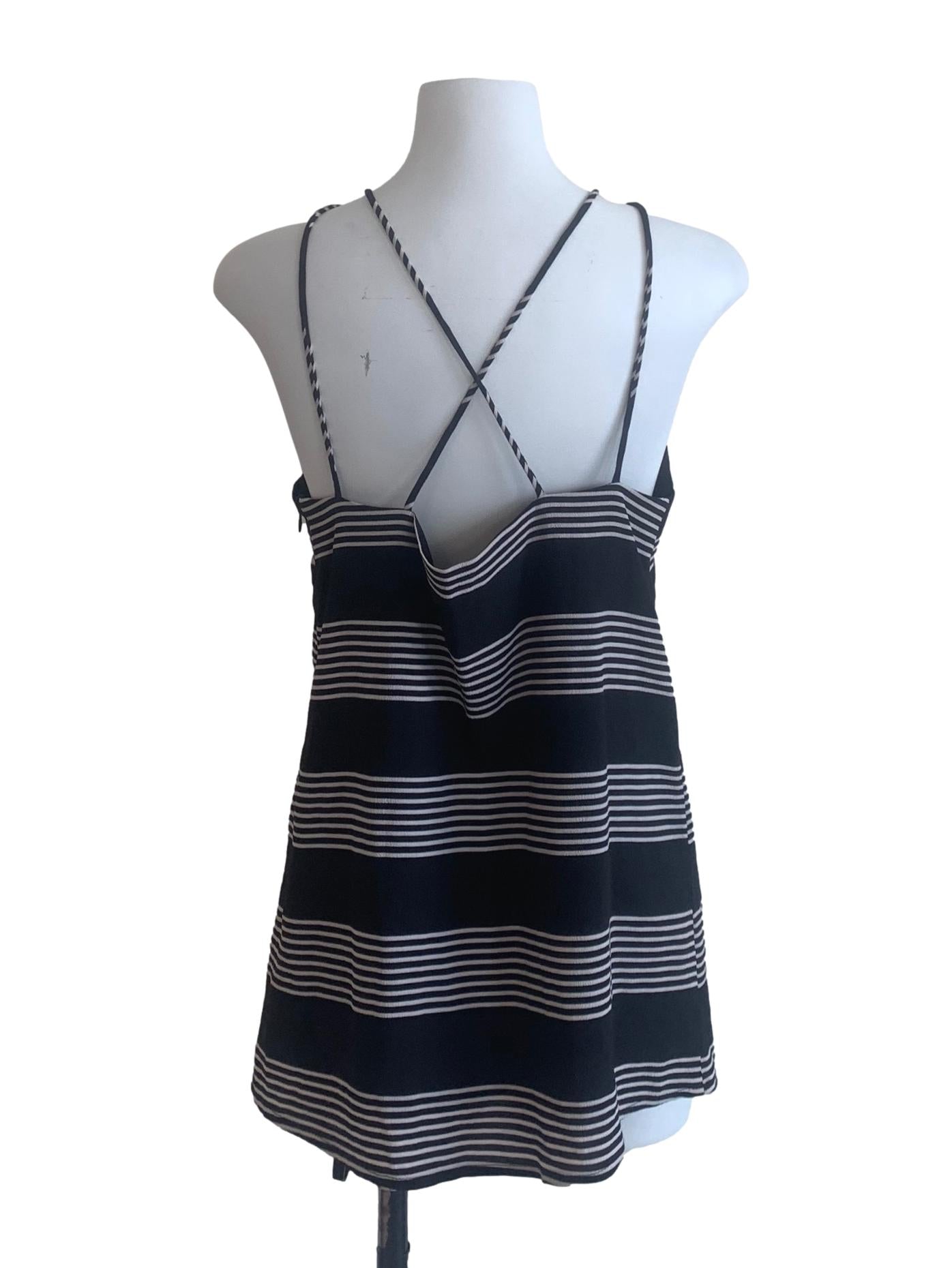 Black Stripe Pattern Top